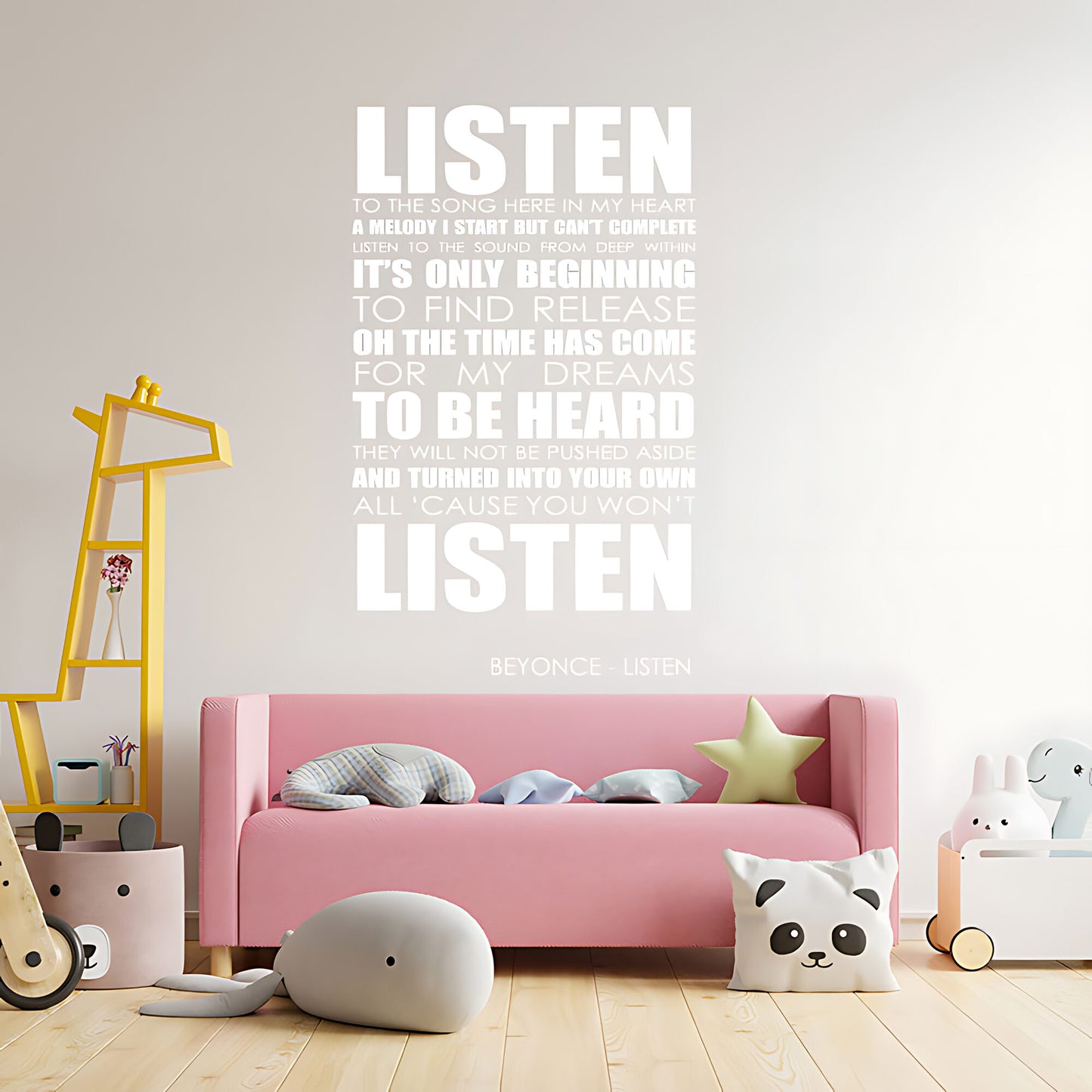 Beyoncé Listen Song Lyrics Wall Sticker – Music Quote Decal