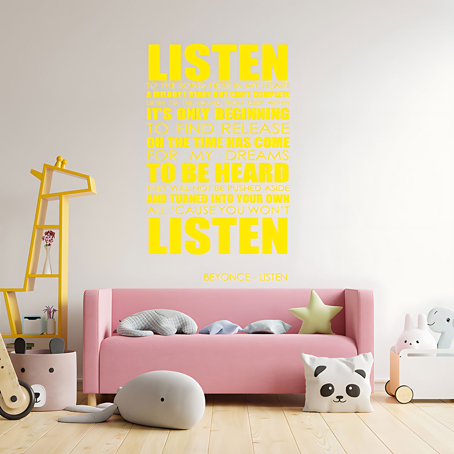 Beyoncé Listen Song Lyrics Wall Sticker – Music Quote Decal