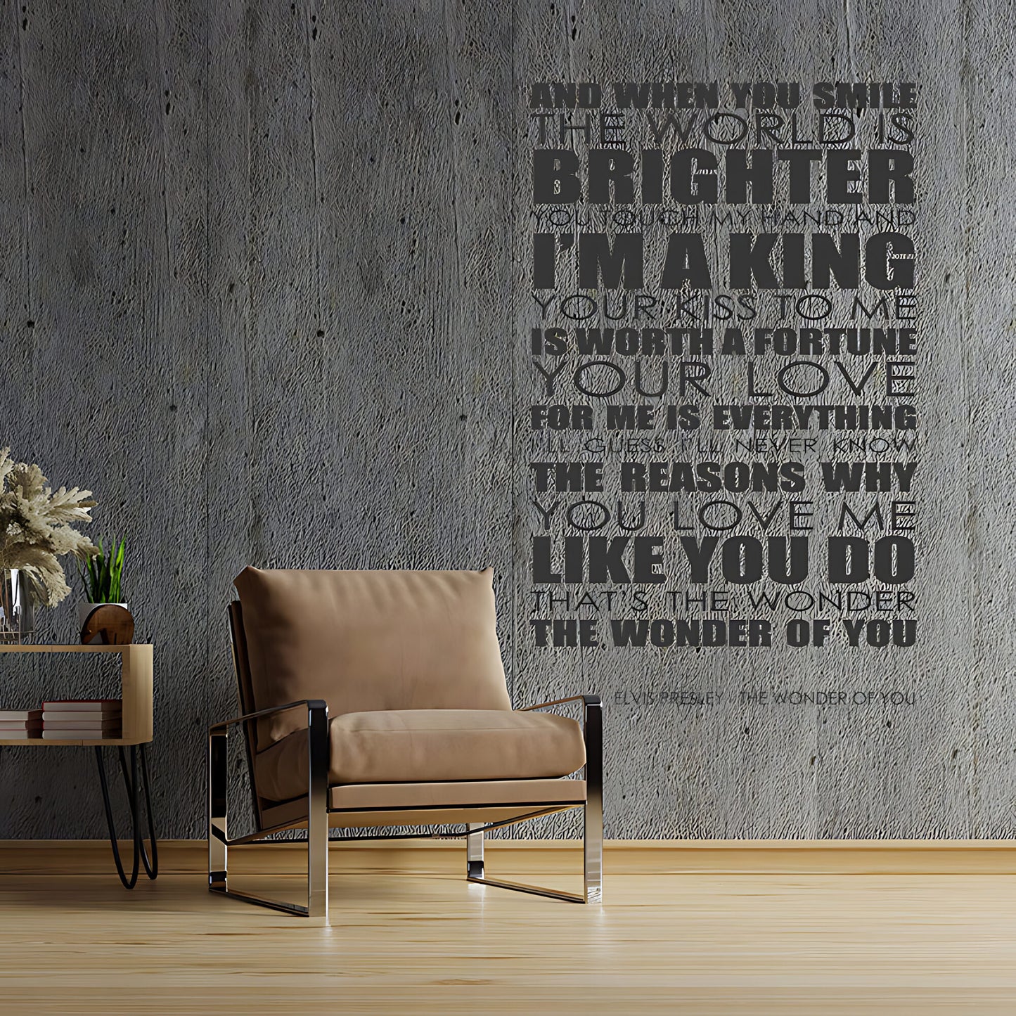 Elvis Presley The Wonder of You Lyrics Wall Sticker – Music Quote Decal