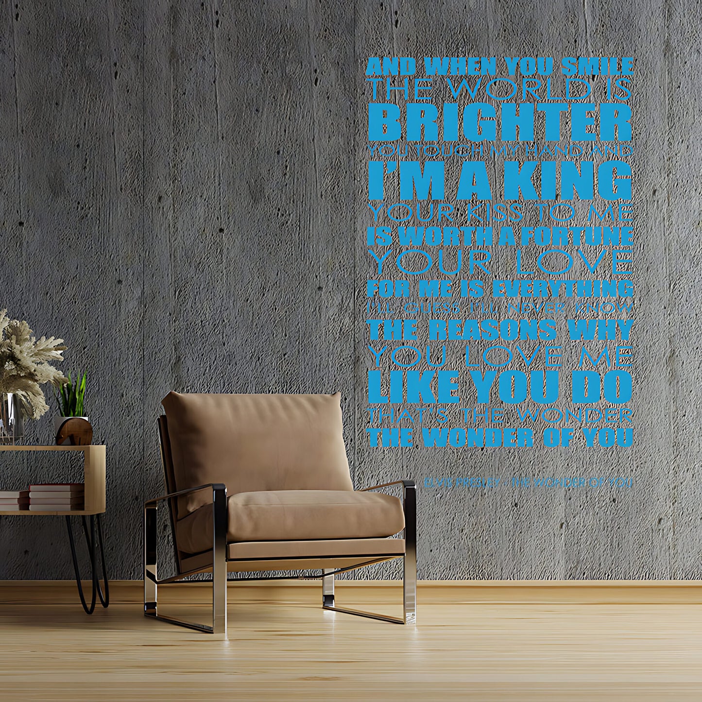 Elvis Presley The Wonder of You Lyrics Wall Sticker – Music Quote Decal
