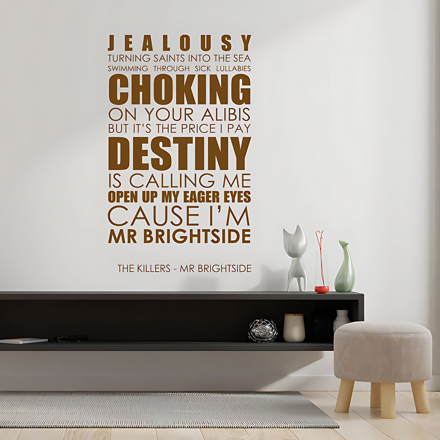 The Killers Mr Brightside Lyrics Wall Sticker & Decal
