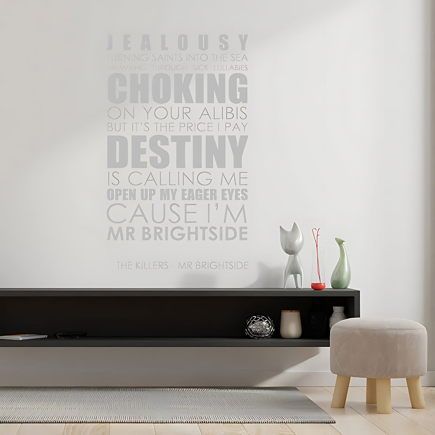 The Killers Mr Brightside Lyrics Wall Sticker & Decal