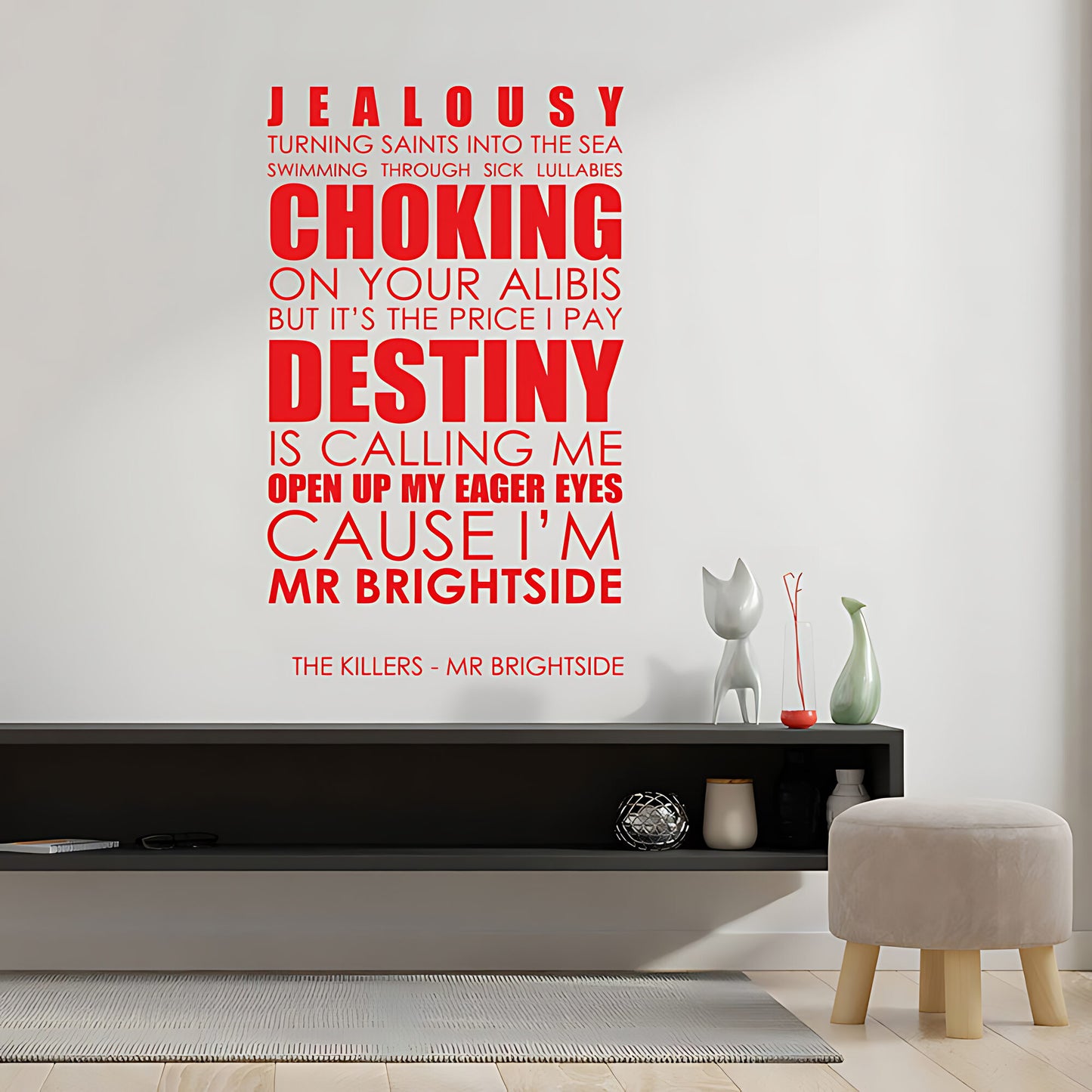 The Killers Mr Brightside Lyrics Wall Sticker & Decal
