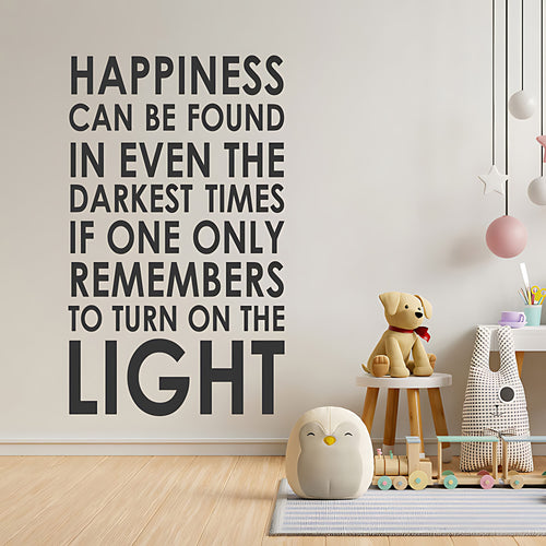 Happiness Can Be Found Wall Sticker ‚Äì Dumbledore Quote Darkest Times