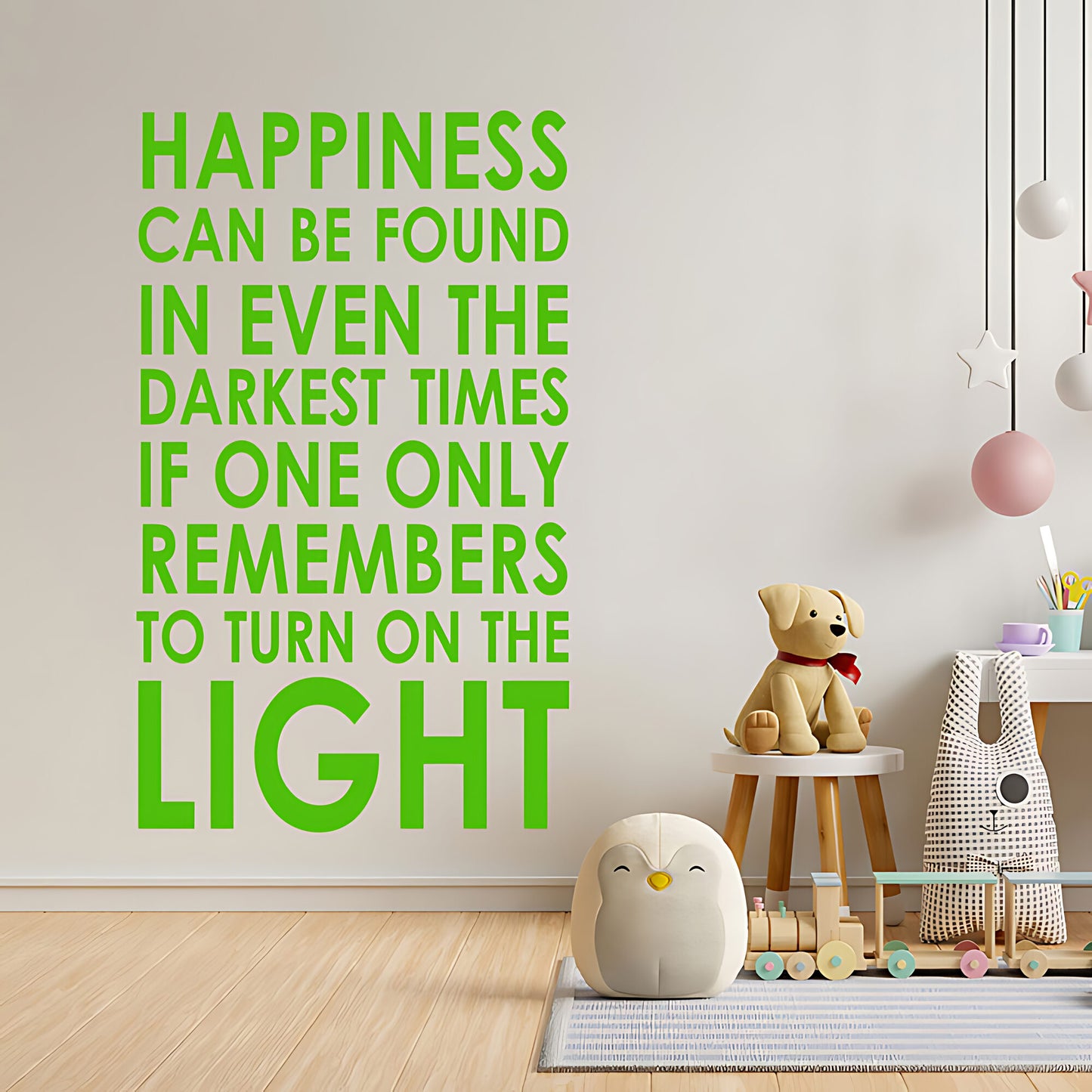 Happiness Can Be Found Wall Sticker – Dumbledore Quote Darkest Times
