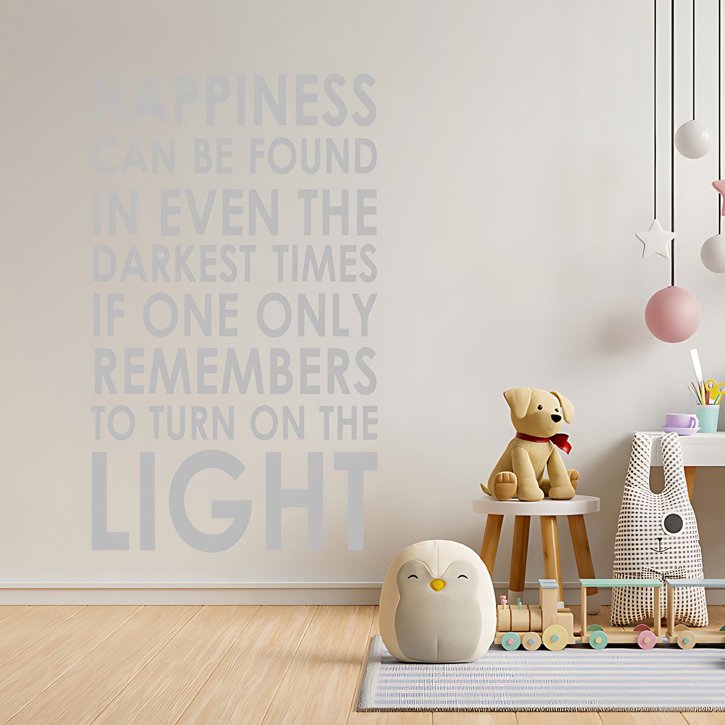 Happiness Can Be Found Wall Sticker – Dumbledore Quote Darkest Times
