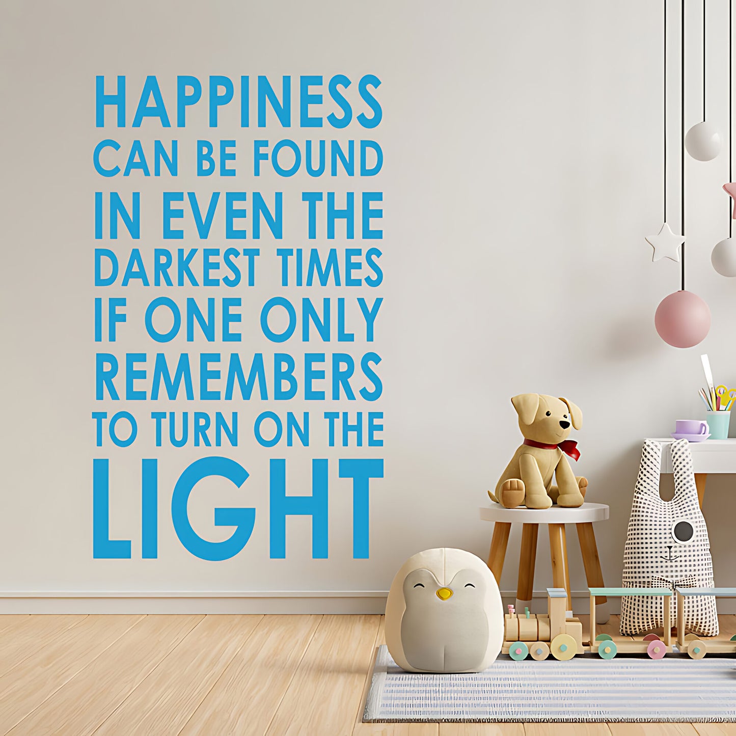 Happiness Can Be Found Wall Sticker – Dumbledore Quote Darkest Times