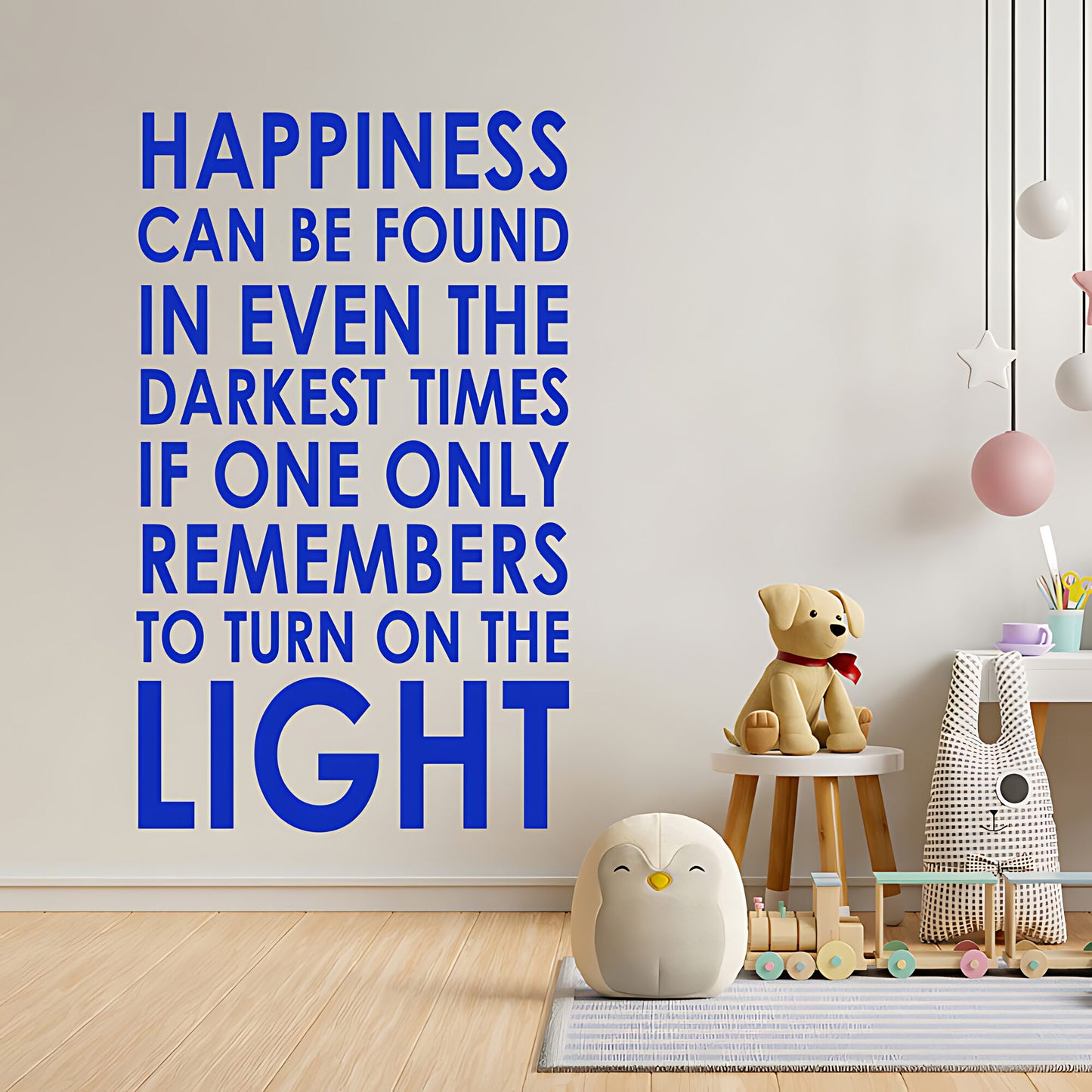 Happiness Can Be Found Wall Sticker – Dumbledore Quote Darkest Times