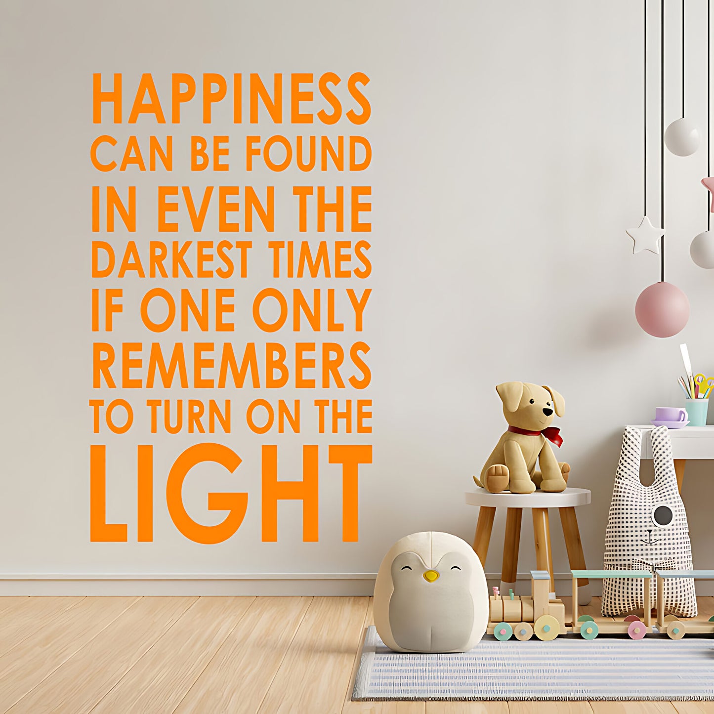 Happiness Can Be Found Wall Sticker – Dumbledore Quote Darkest Times
