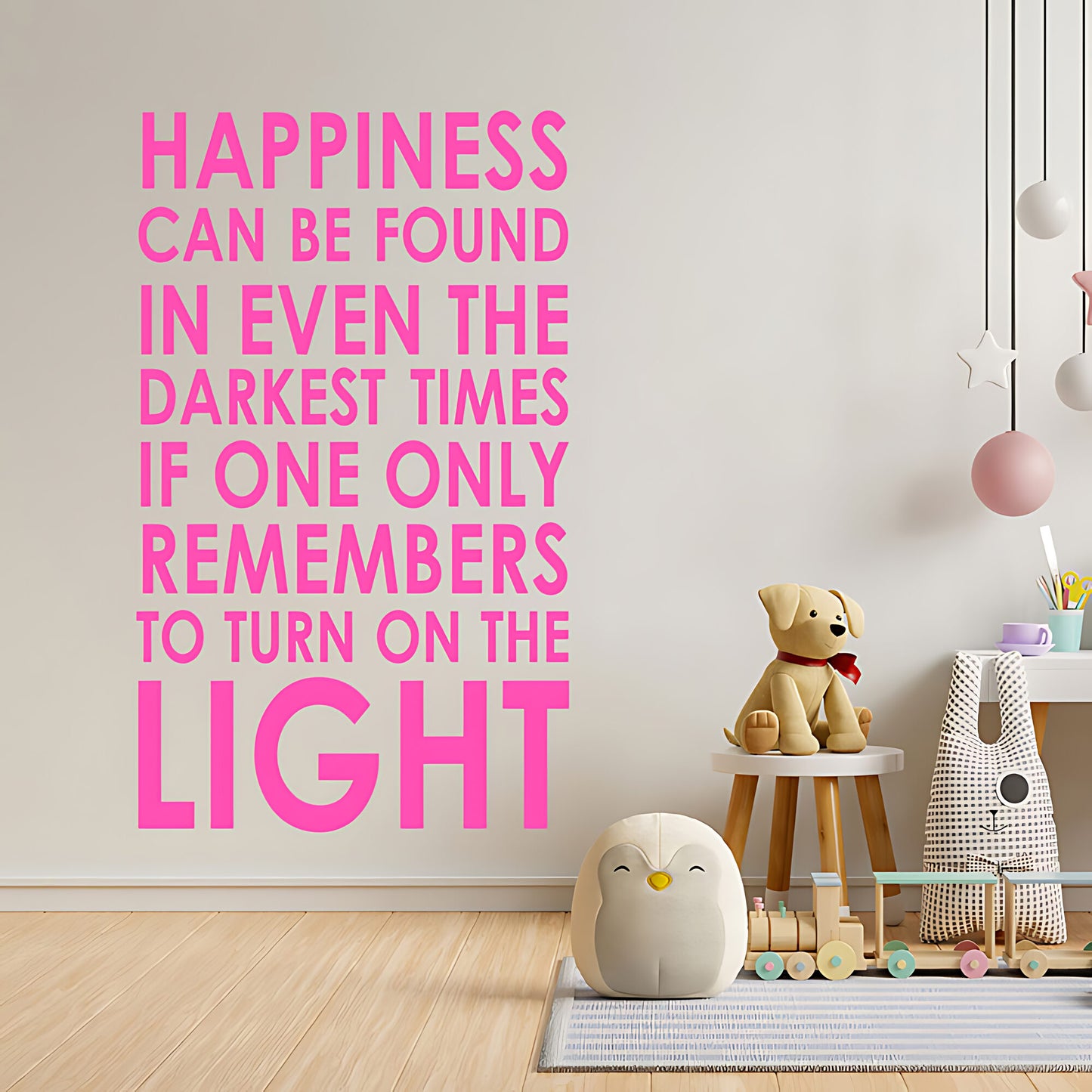 Happiness Can Be Found Wall Sticker – Dumbledore Quote Darkest Times