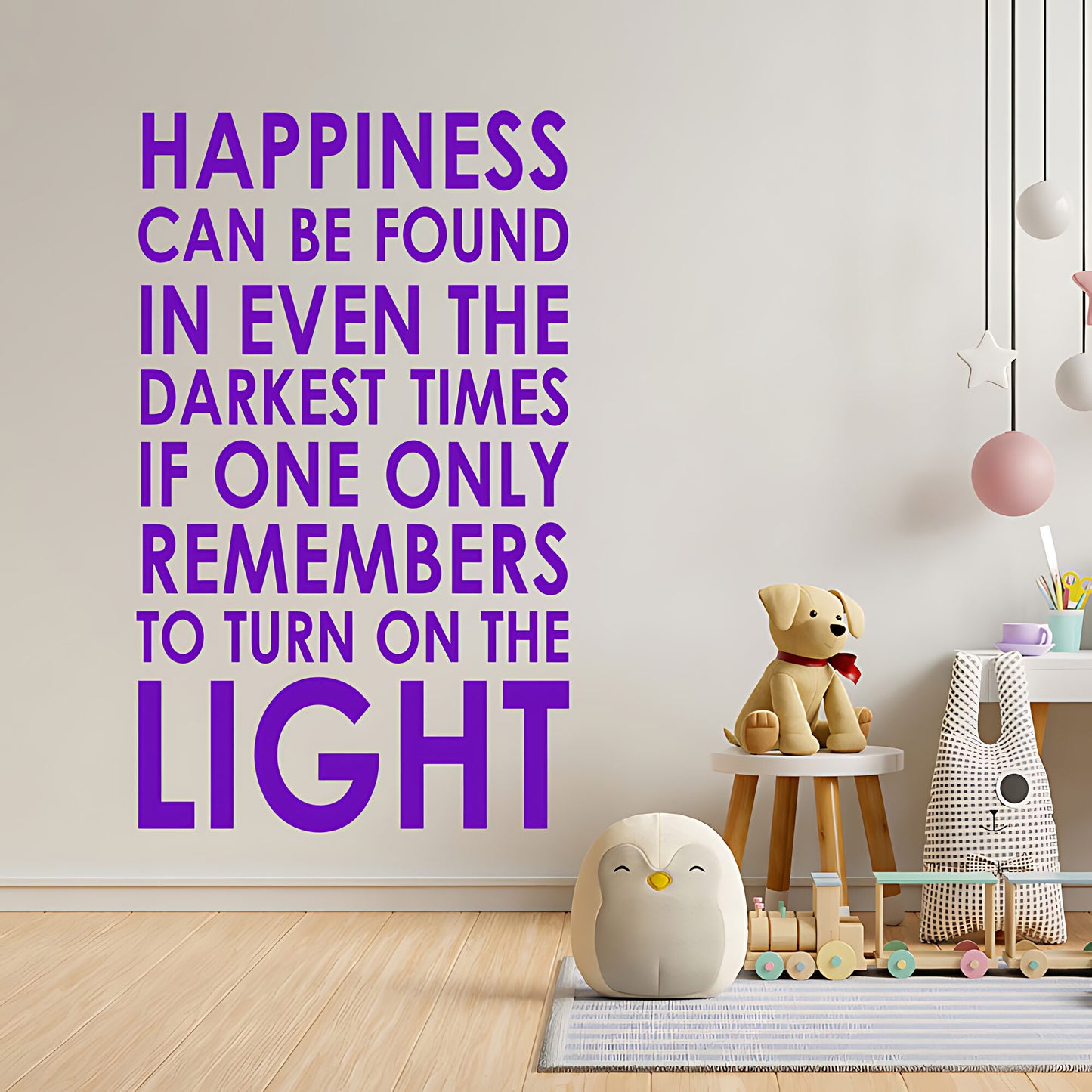Happiness Can Be Found Wall Sticker – Dumbledore Quote Darkest Times