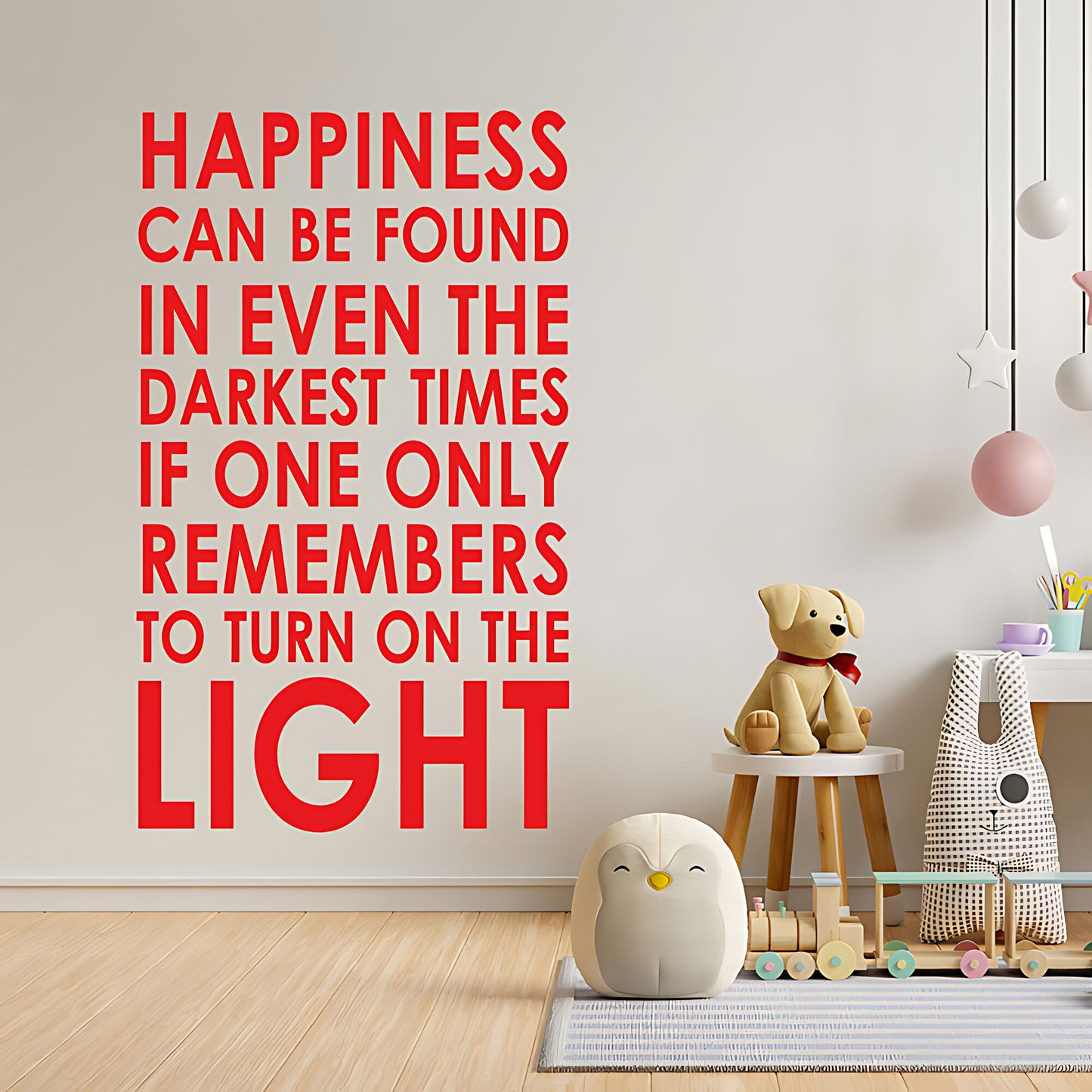 Happiness Can Be Found Wall Sticker – Dumbledore Quote Darkest Times