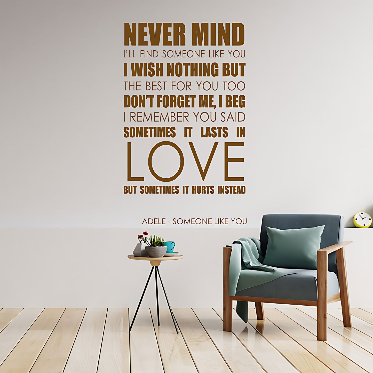 Adele Wall Art Sticker - Someone Like You Lyrics Music Quote