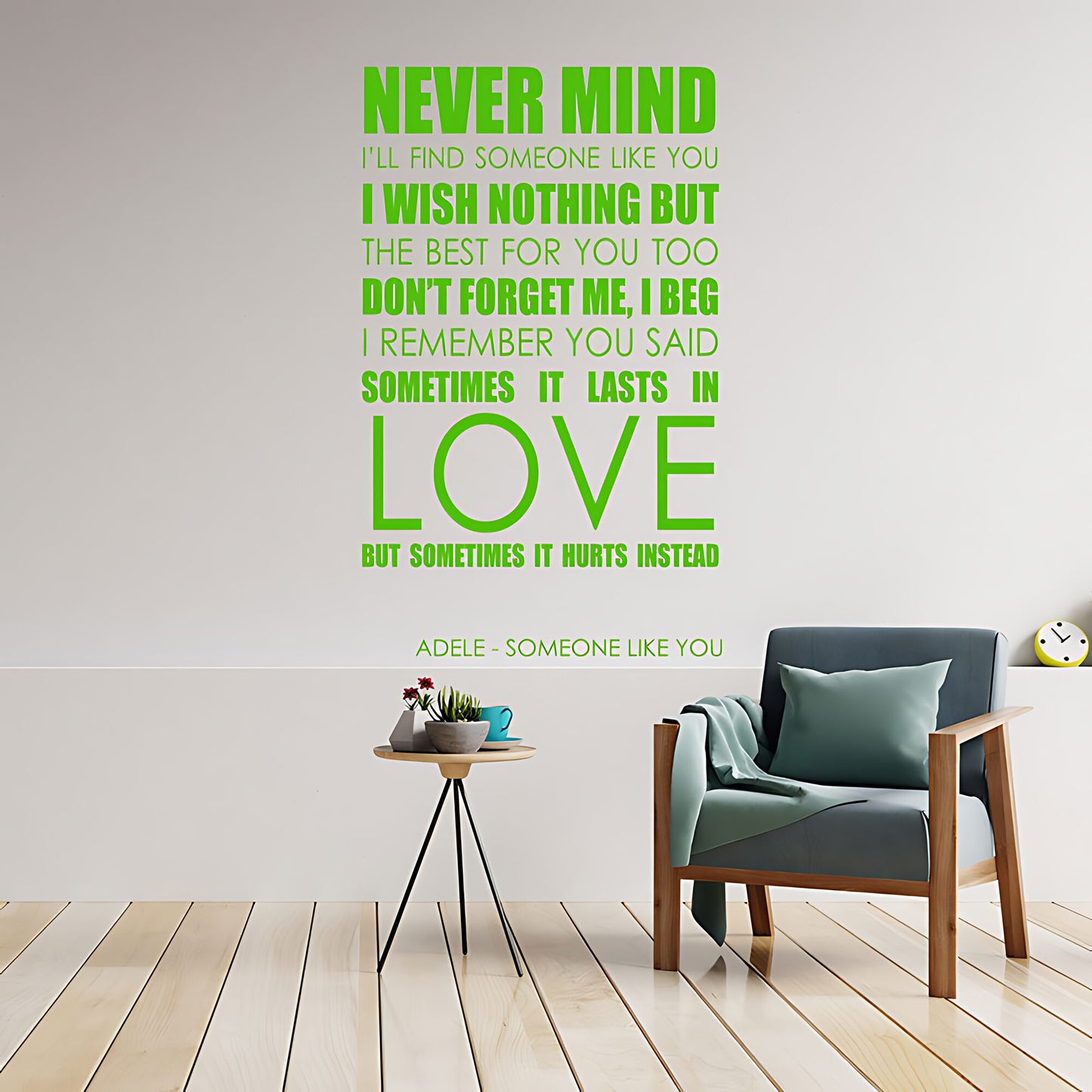 Adele Wall Art Sticker - Someone Like You Lyrics Music Quote