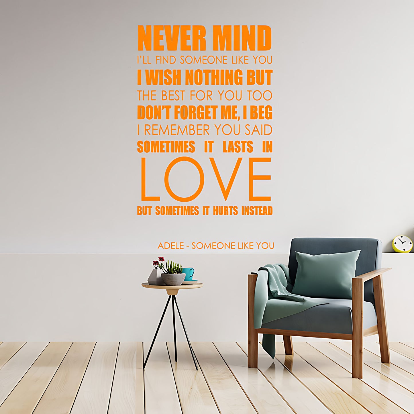 Adele Wall Art Sticker - Someone Like You Lyrics Music Quote