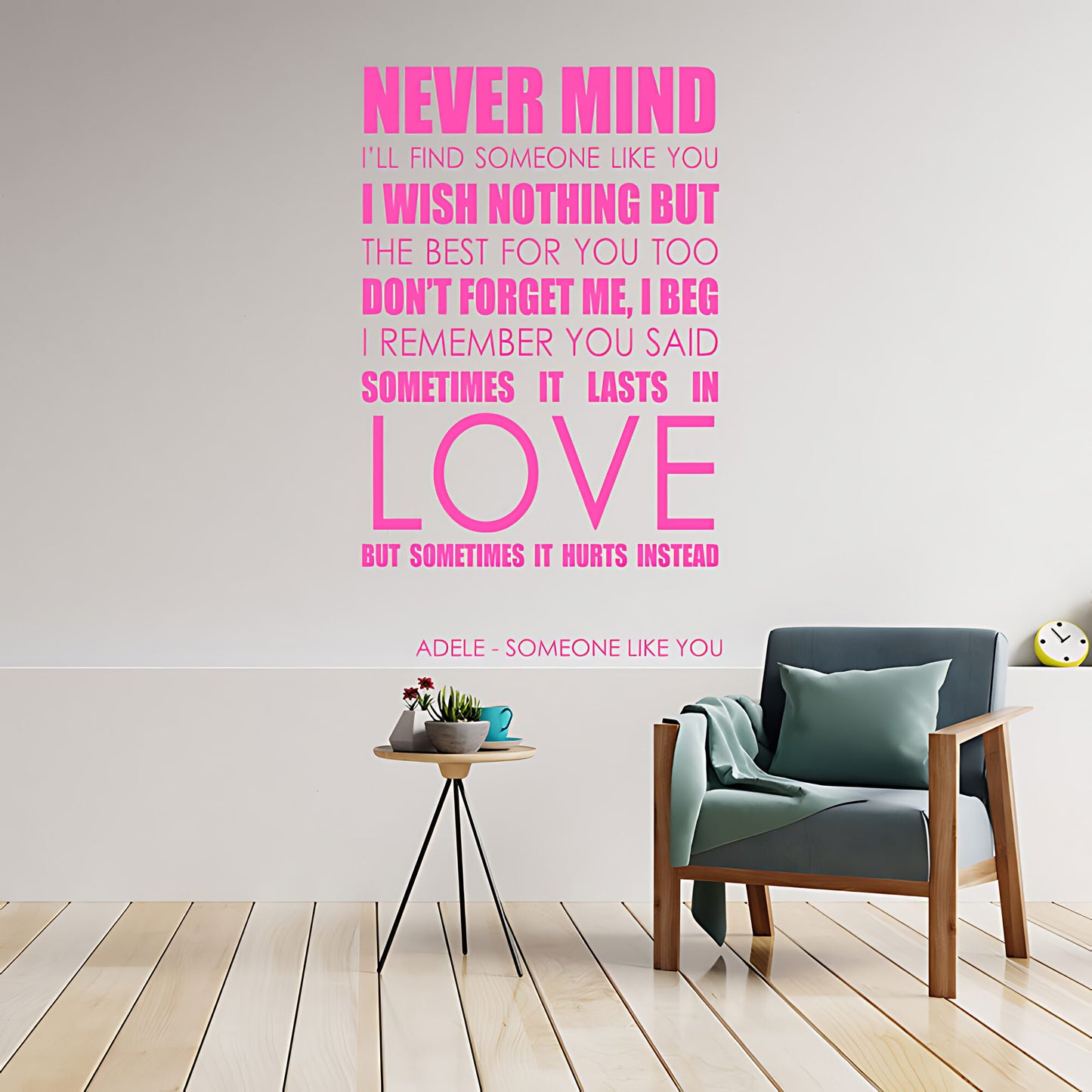 Adele Wall Art Sticker - Someone Like You Lyrics Music Quote