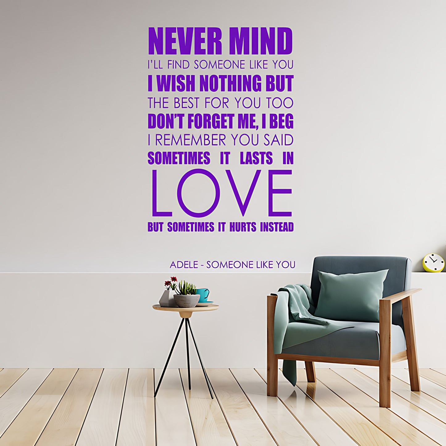 Adele Wall Art Sticker - Someone Like You Lyrics Music Quote
