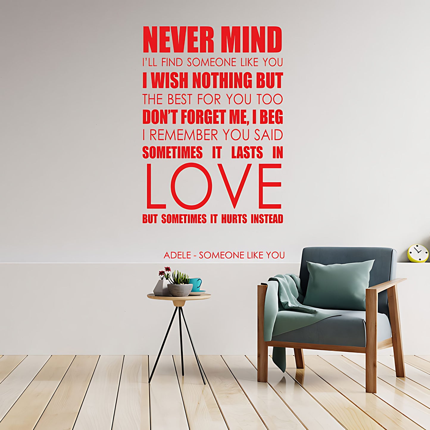 Adele Wall Art Sticker - Someone Like You Lyrics Music Quote