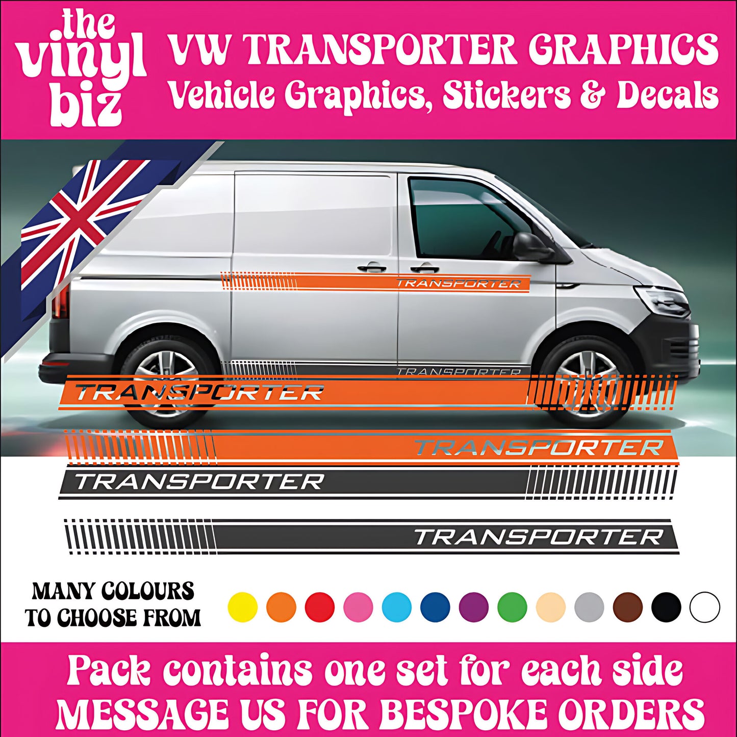 VW Transporter Graphics Side Stripes Decal Design Camper Van TS1