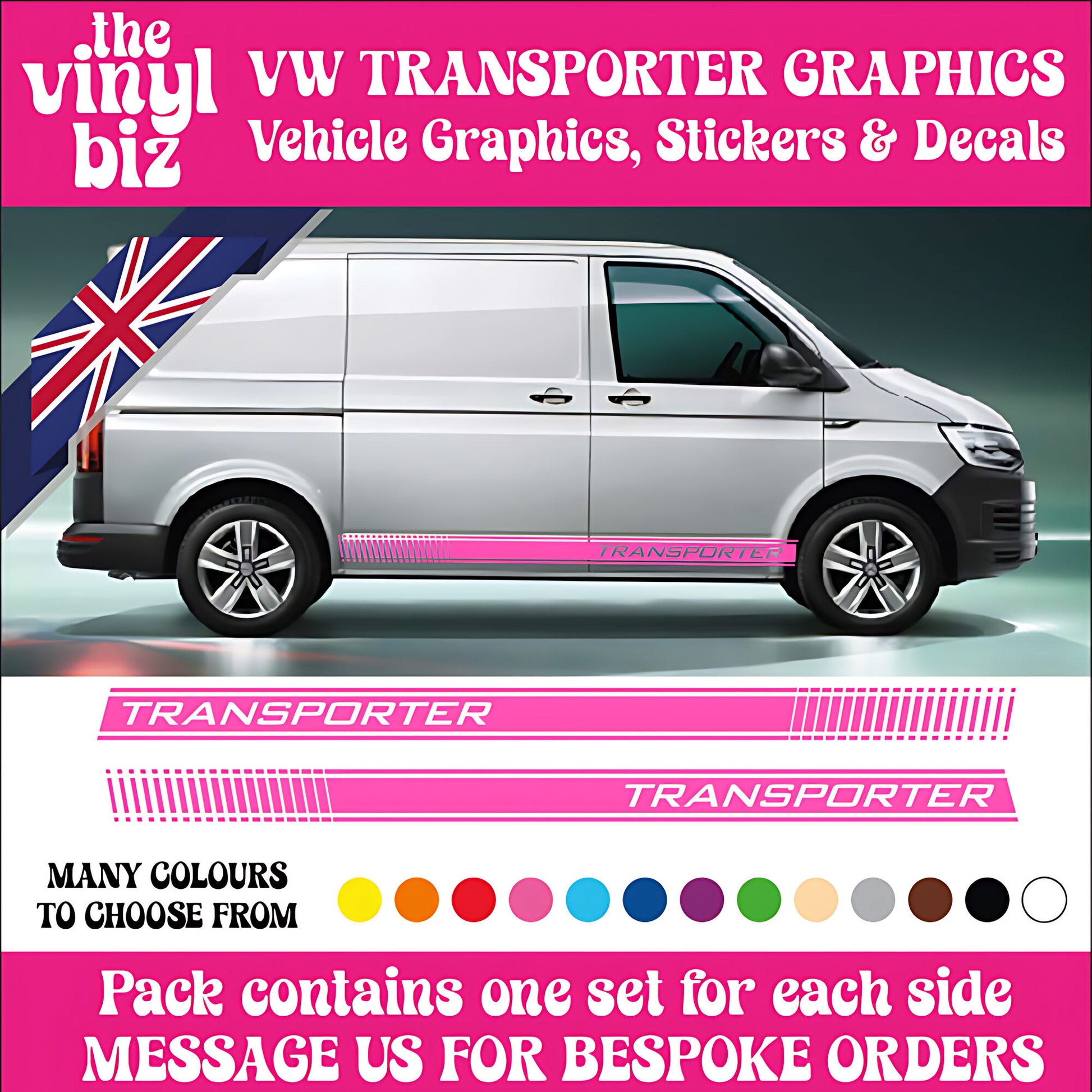 VW Transporter Graphics Side Stripes Decal Design Camper Van TS1