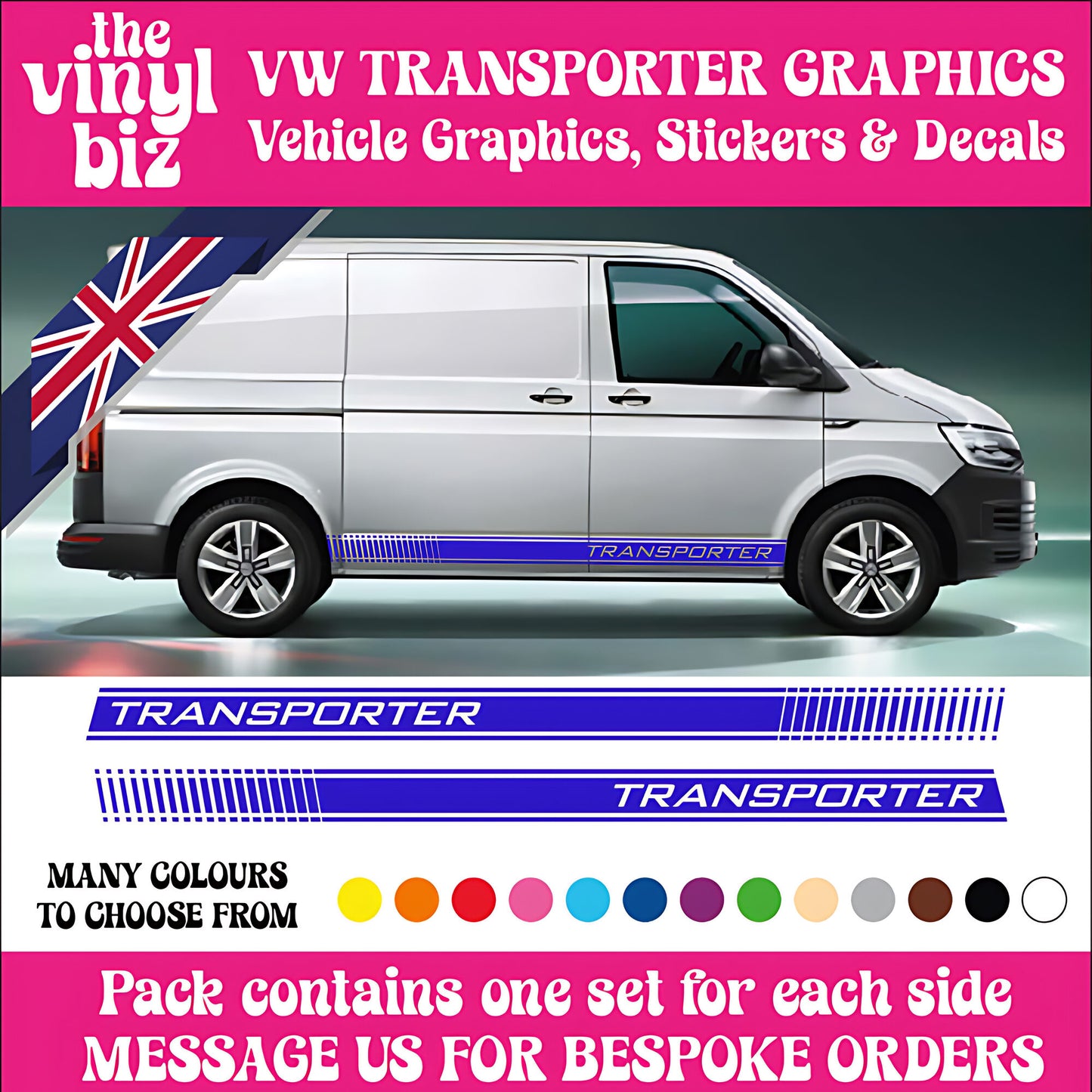 VW Transporter Graphics Side Stripes Decal Design Camper Van TS1