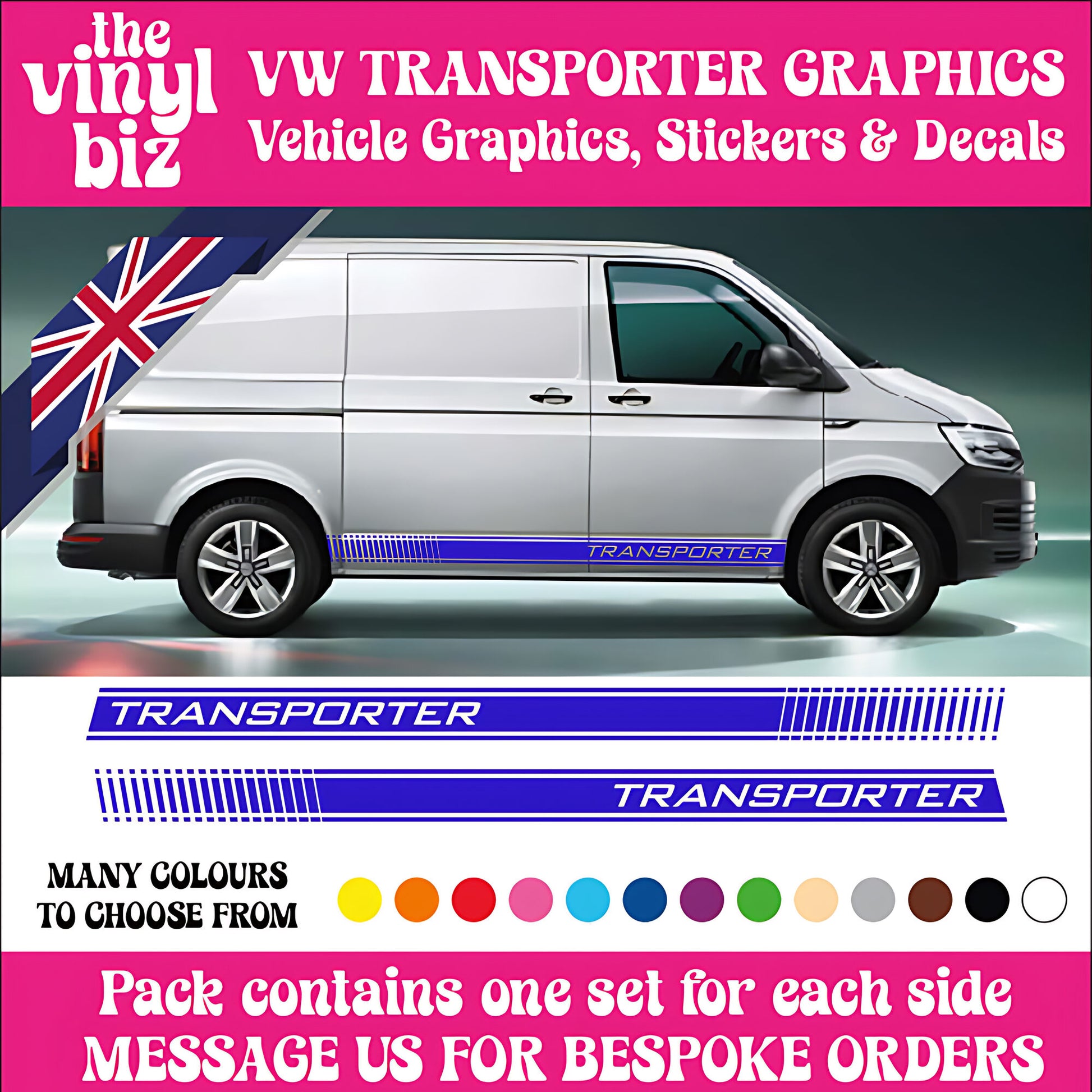 VW Transporter Graphics Side Stripes Decal Design Camper Van TS1