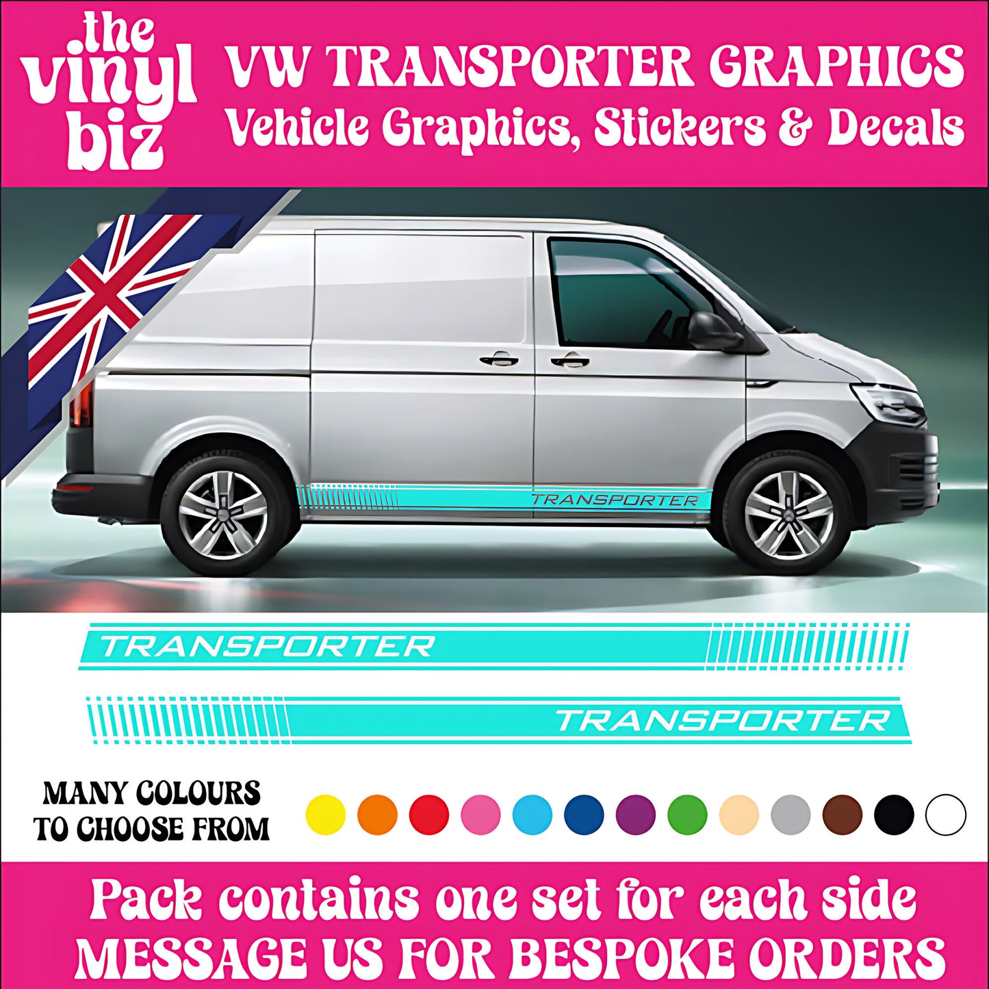 VW Transporter Graphics Side Stripes Decal Design Camper Van TS1