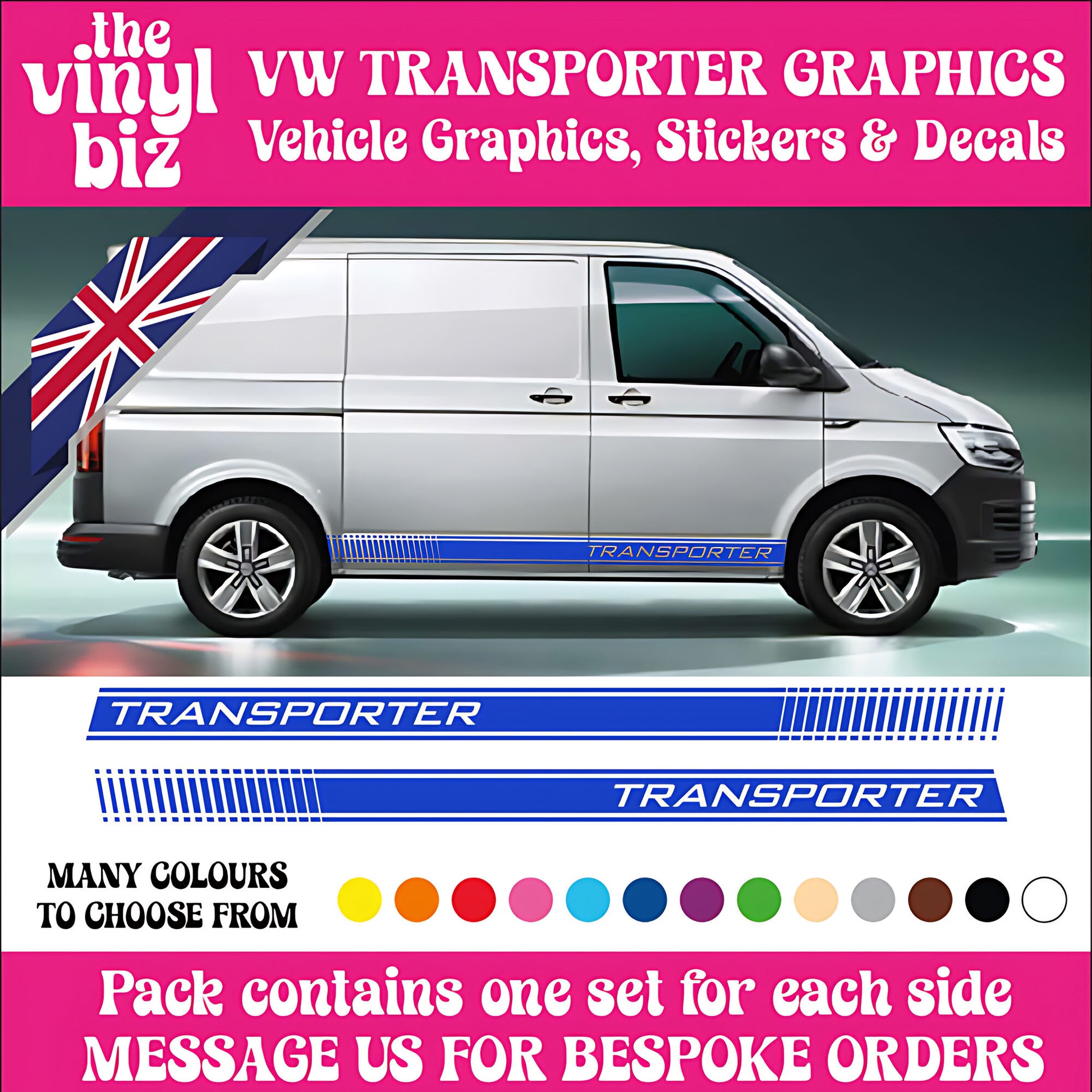 VW Transporter Graphics Side Stripes Decal Design Camper Van TS1