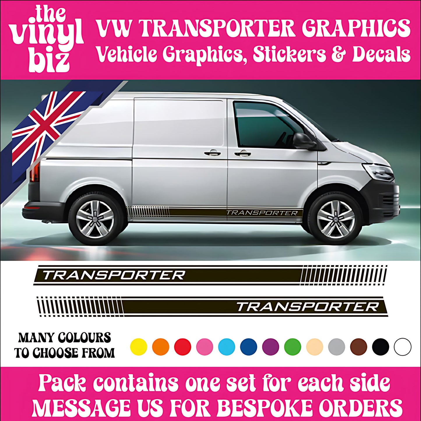 VW Transporter Graphics Side Stripes Decal Design Camper Van TS1