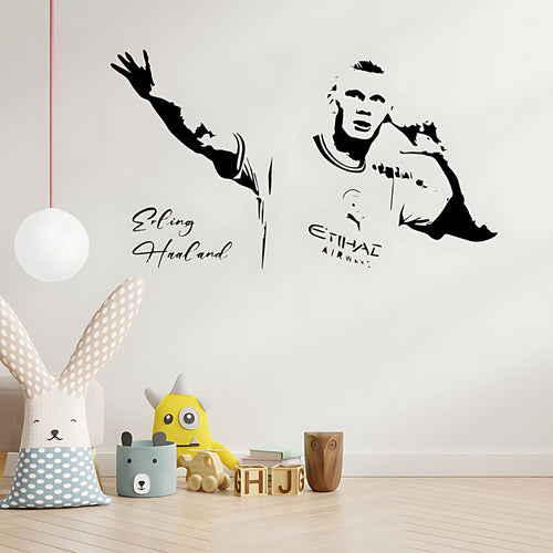 Erling Haaland Wall Sticker ‚Äì Manchester City Football Player Bedroom Decal