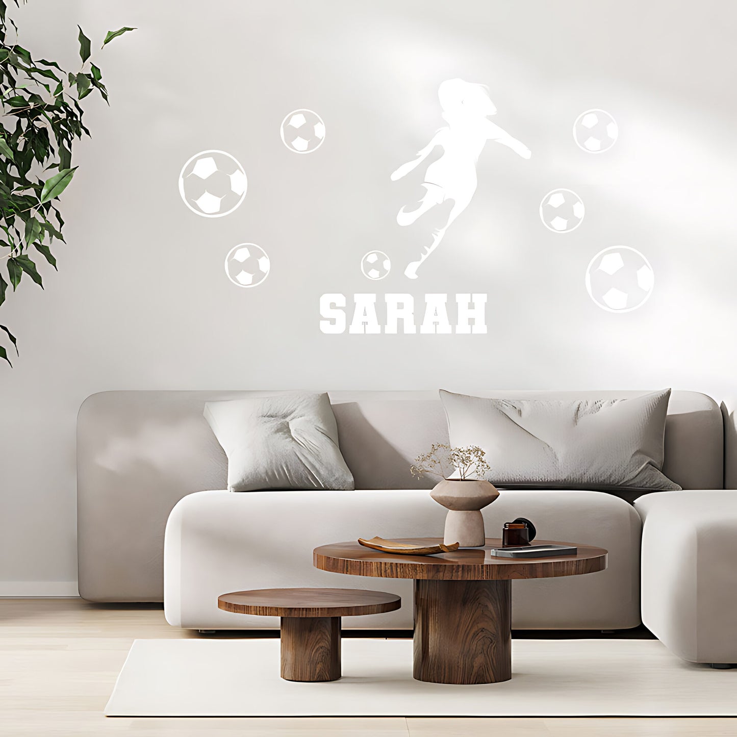 Personalised Girls Football Wall Sticker