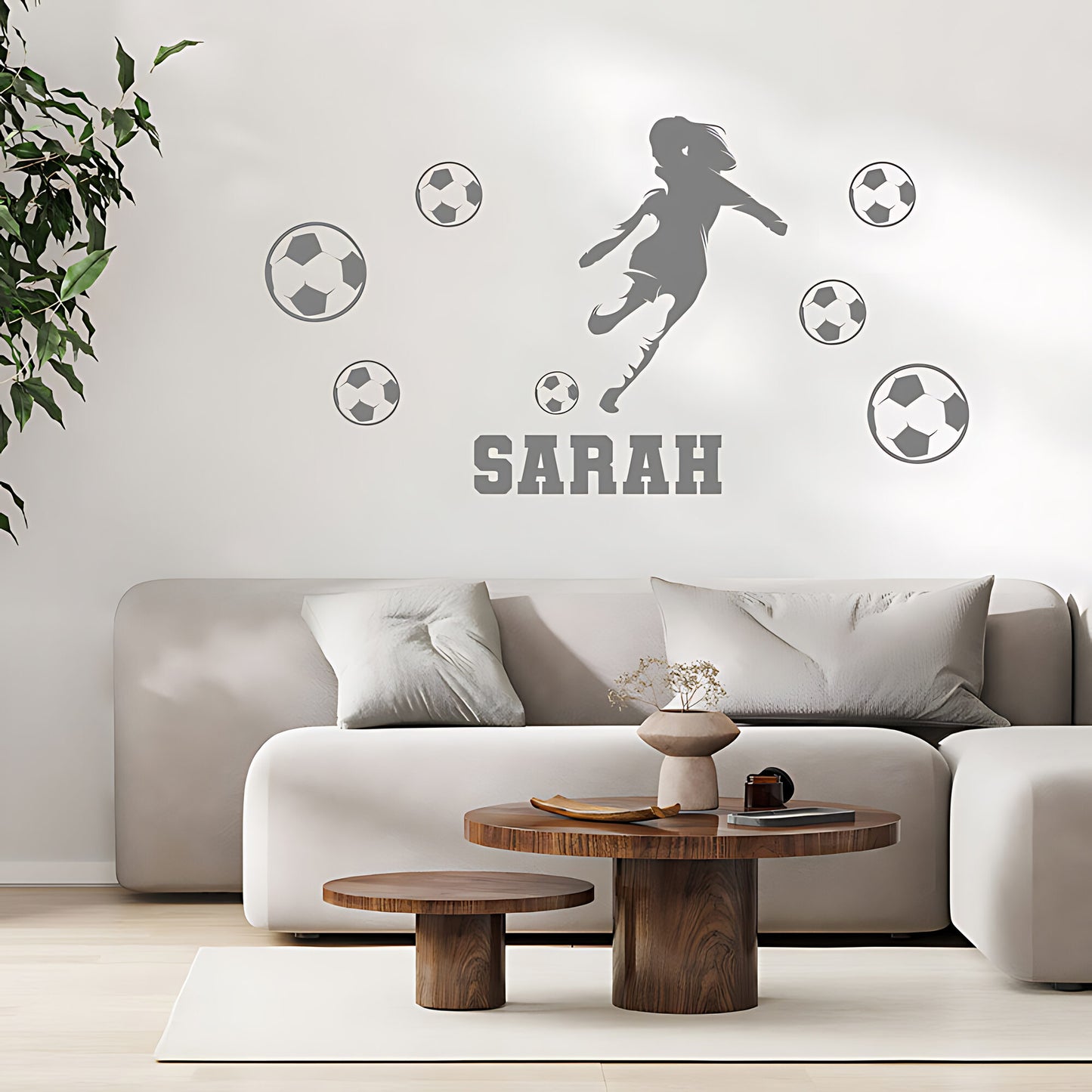 Personalised Girls Football Wall Sticker
