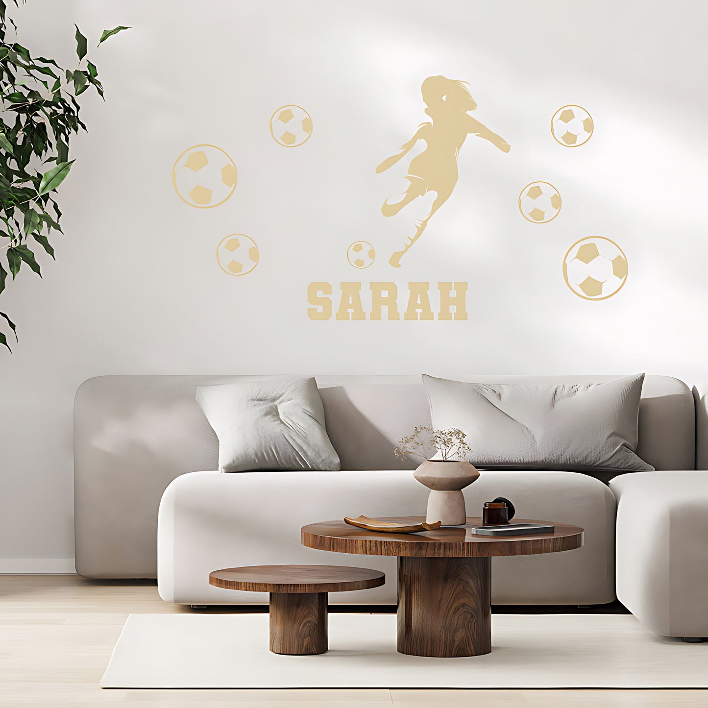Personalised Girls Football Wall Sticker