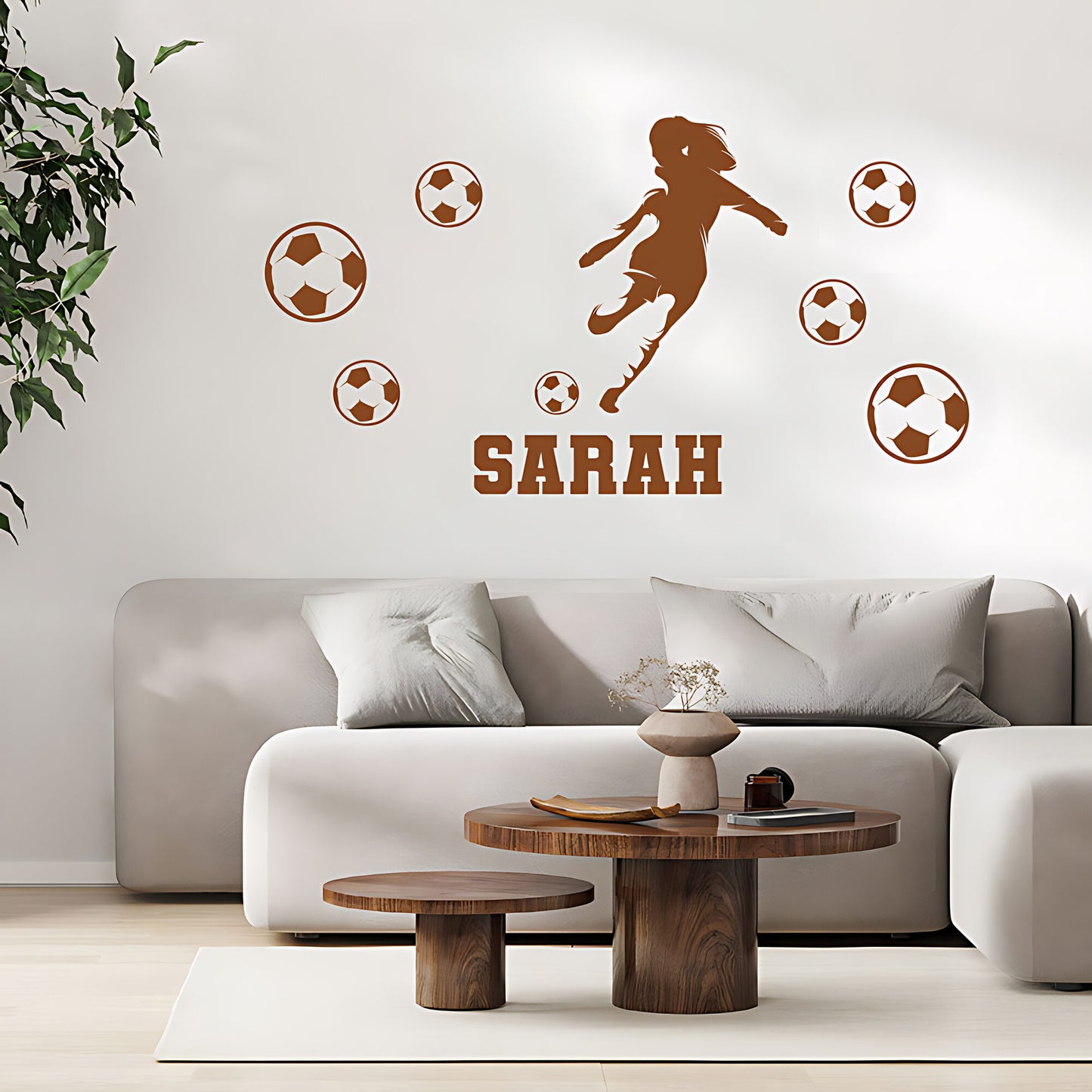 Personalised Girls Football Wall Sticker