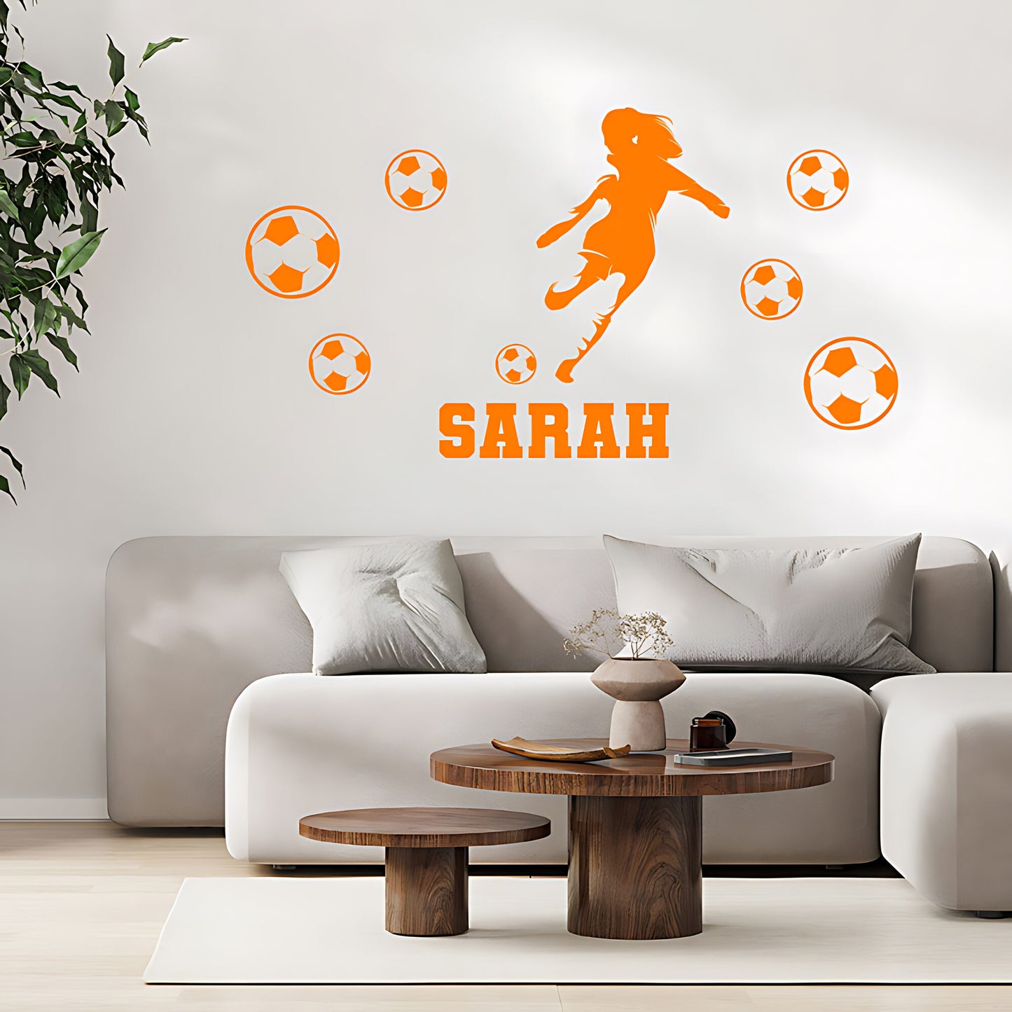 Personalised Girls Football Wall Sticker