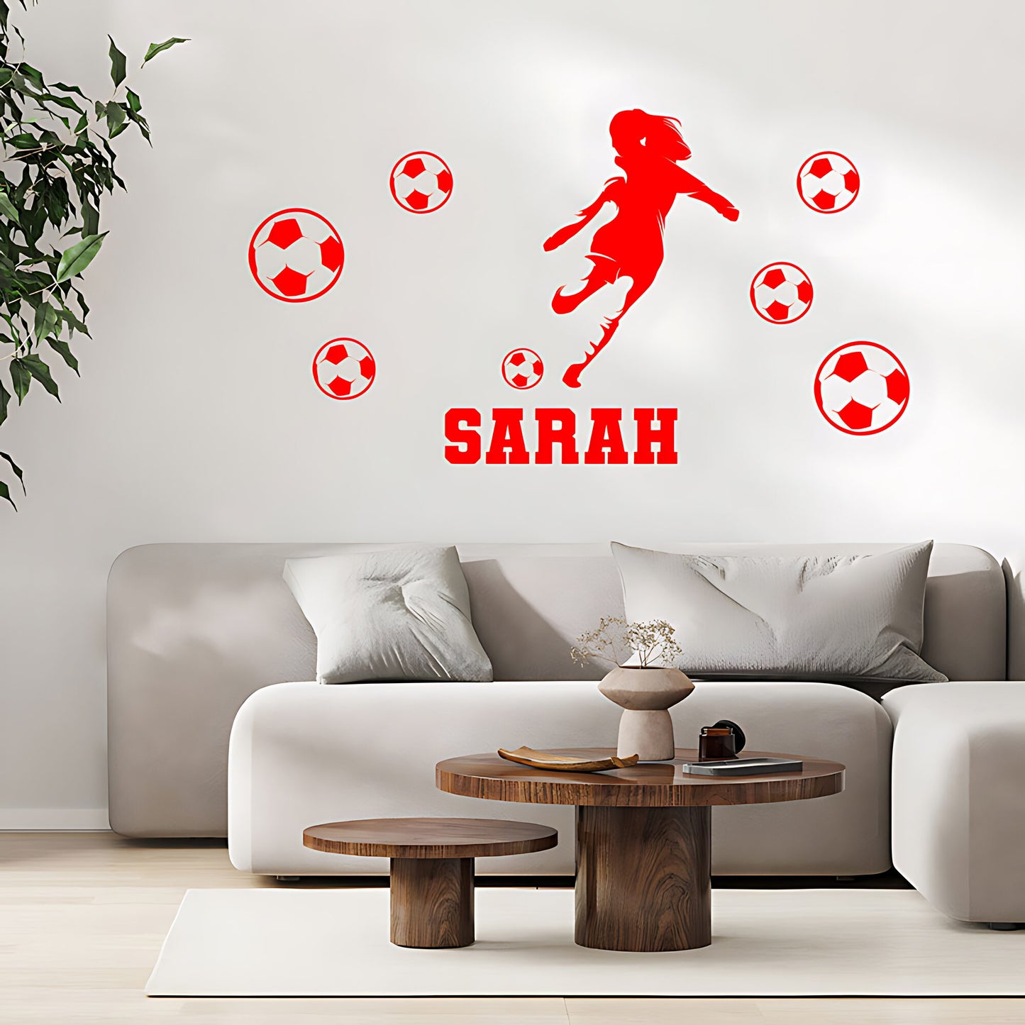 Personalised Girls Football Wall Sticker
