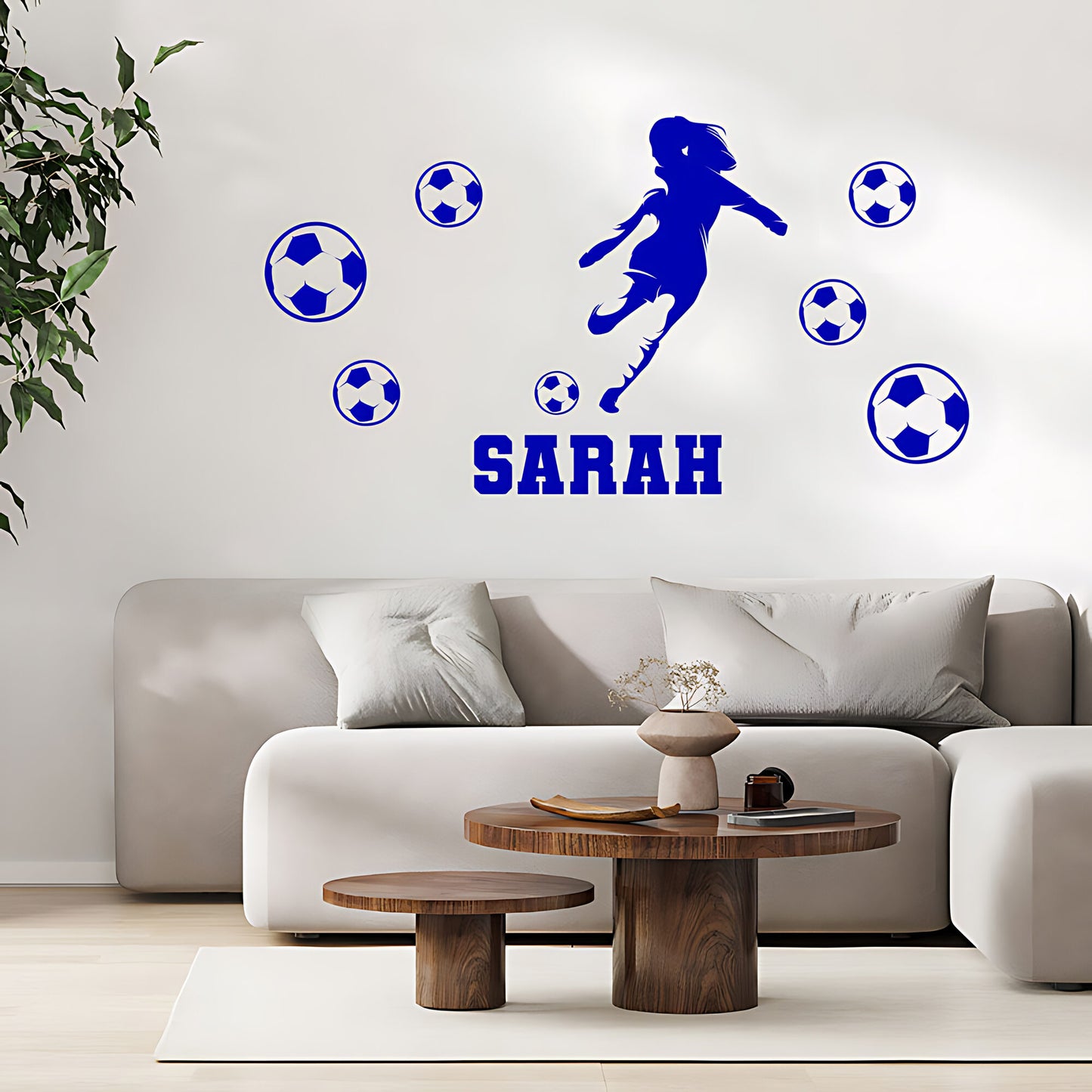 Personalised Girls Football Wall Sticker