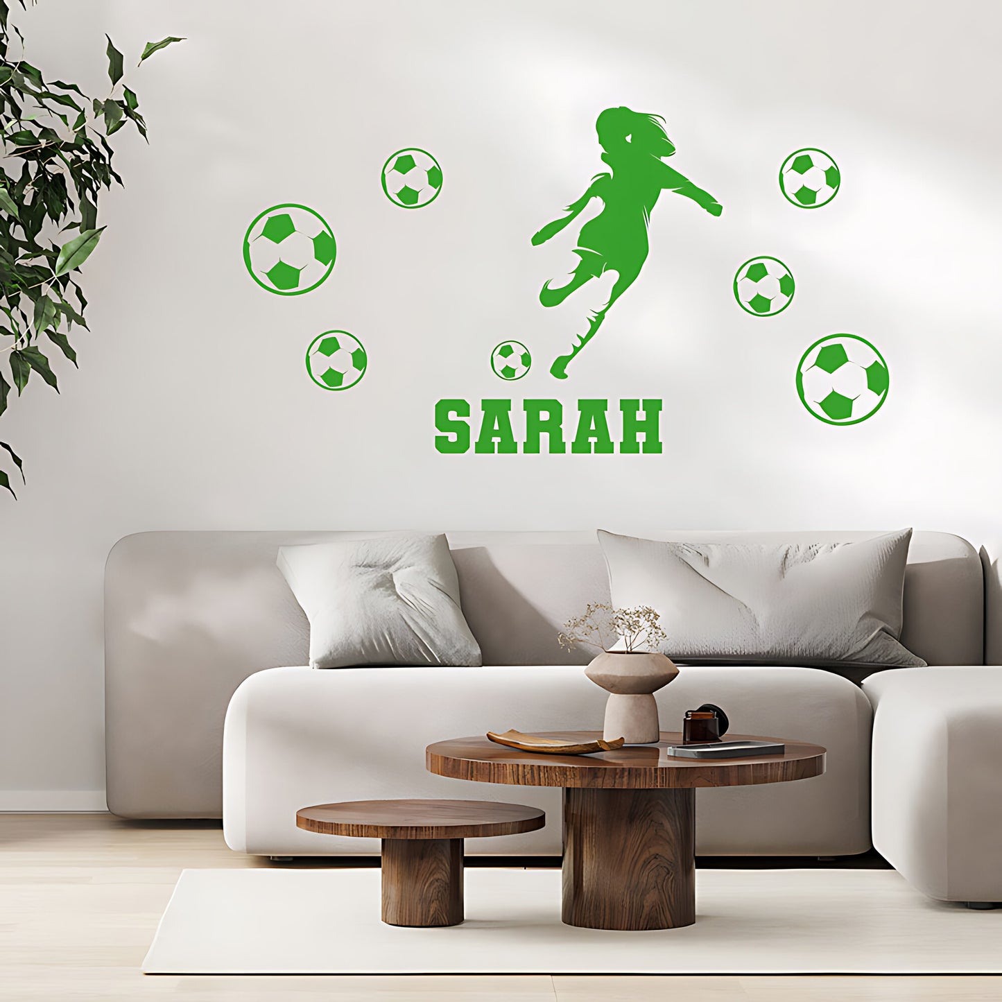 Personalised Girls Football Wall Sticker