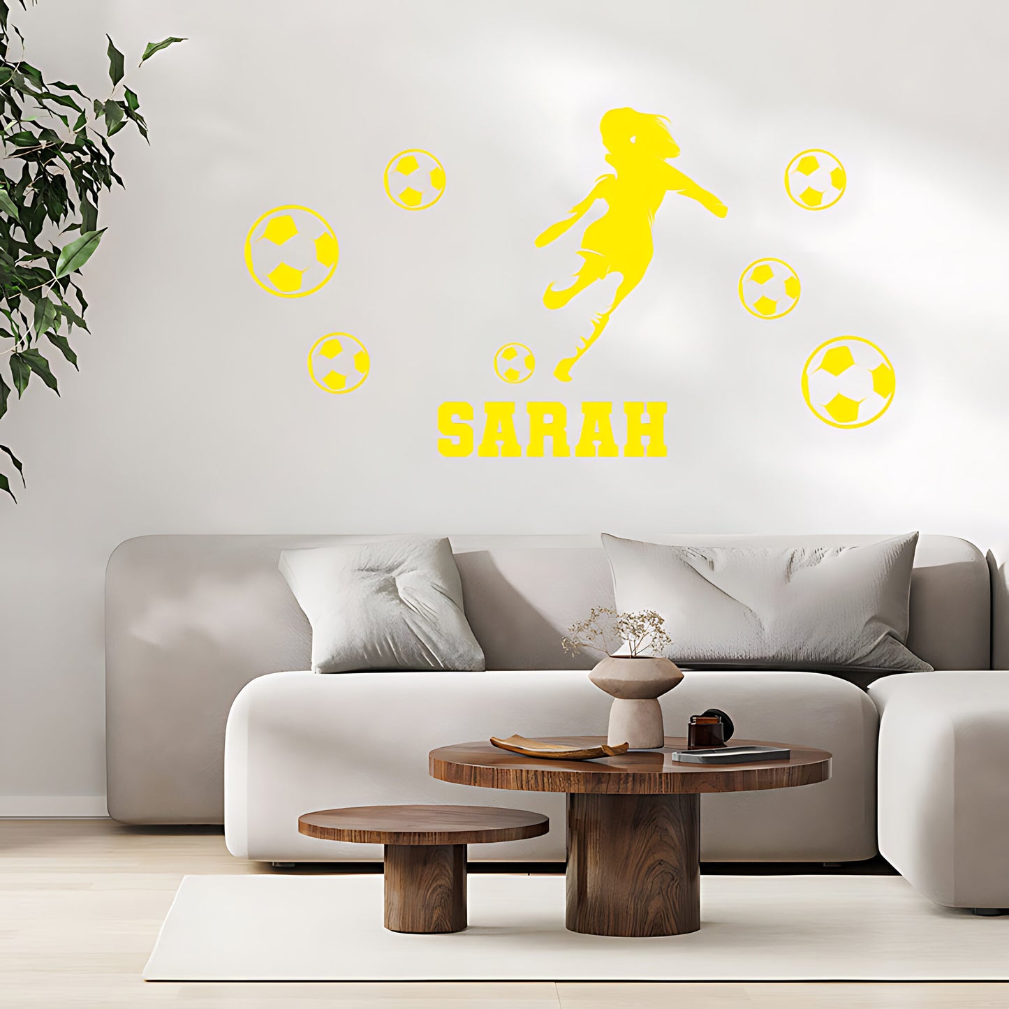 Personalised Girls Football Wall Sticker