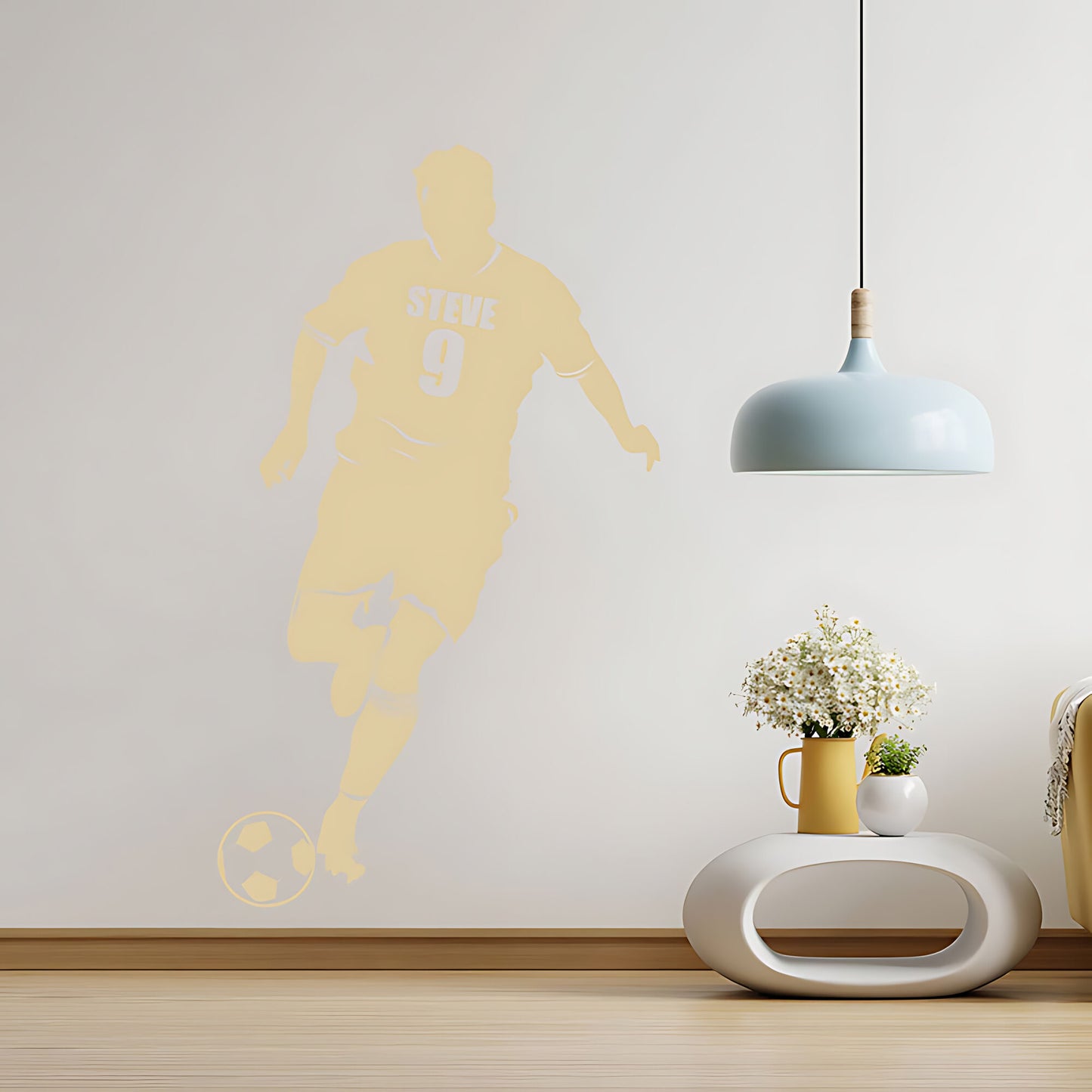 Personalised Football Shirt Wall Decal – Player Silhouette with Name & Squad Number
