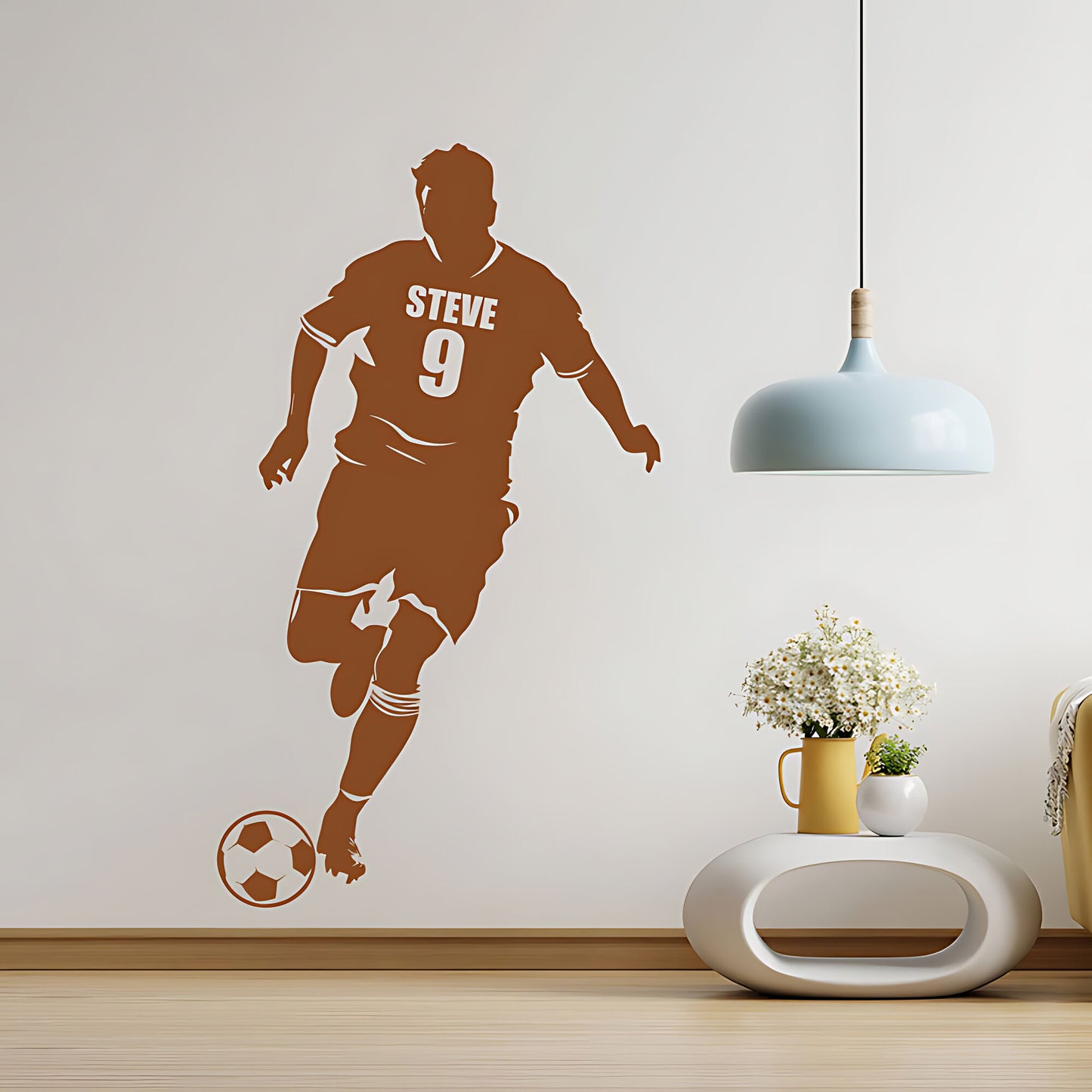 Personalised Football Shirt Wall Decal – Player Silhouette with Name & Squad Number