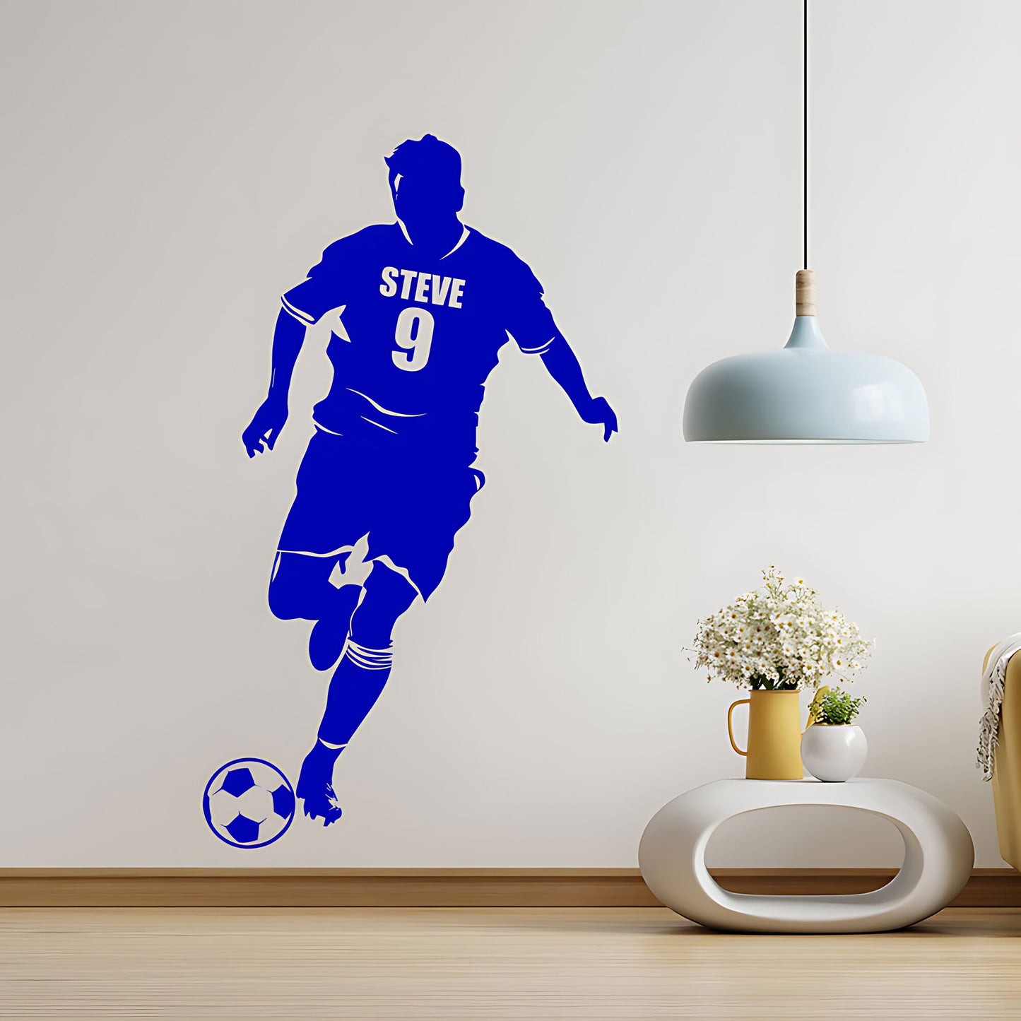 Personalised Football Shirt Wall Decal – Player Silhouette with Name & Squad Number