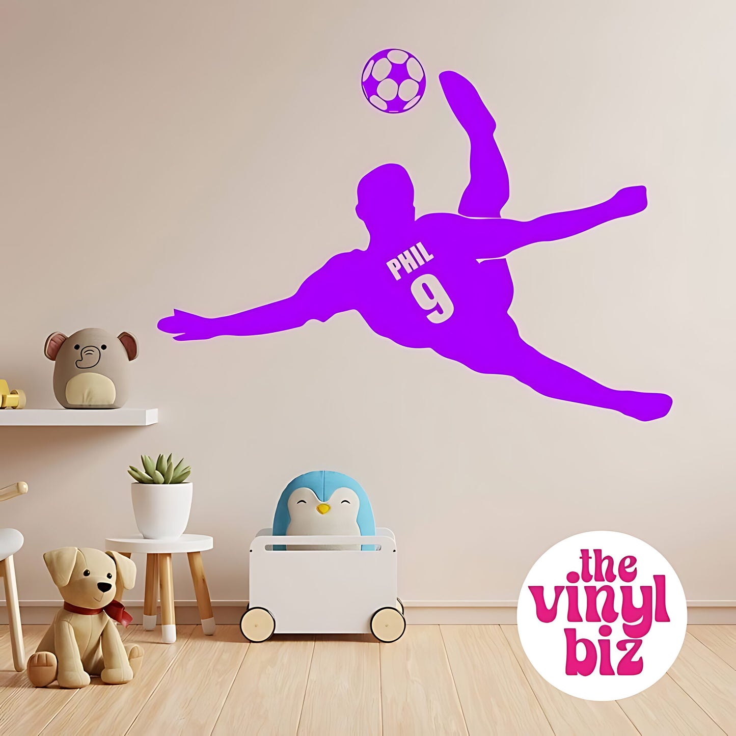 Personalised football Wall sticker Decal Custom Vinyl Home Decor Gift