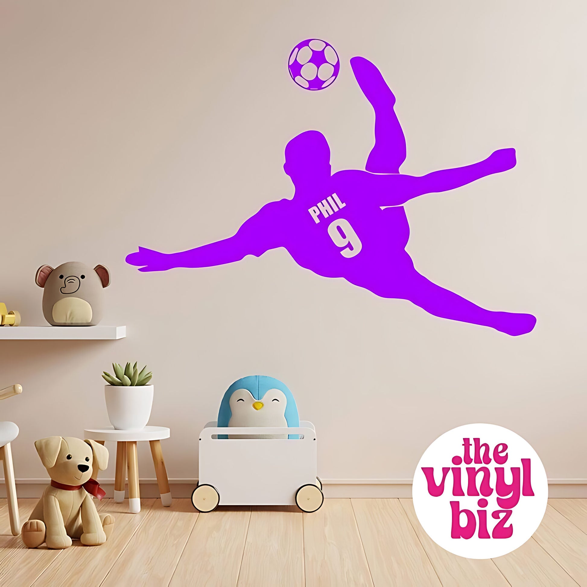 Personalised football Wall sticker Decal Custom Vinyl Home Decor Gift