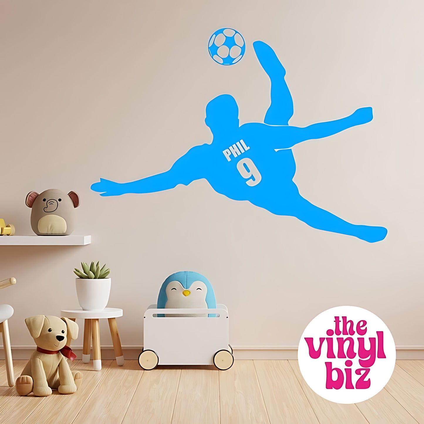 Personalised football Wall sticker Decal Custom Vinyl Home Decor Gift