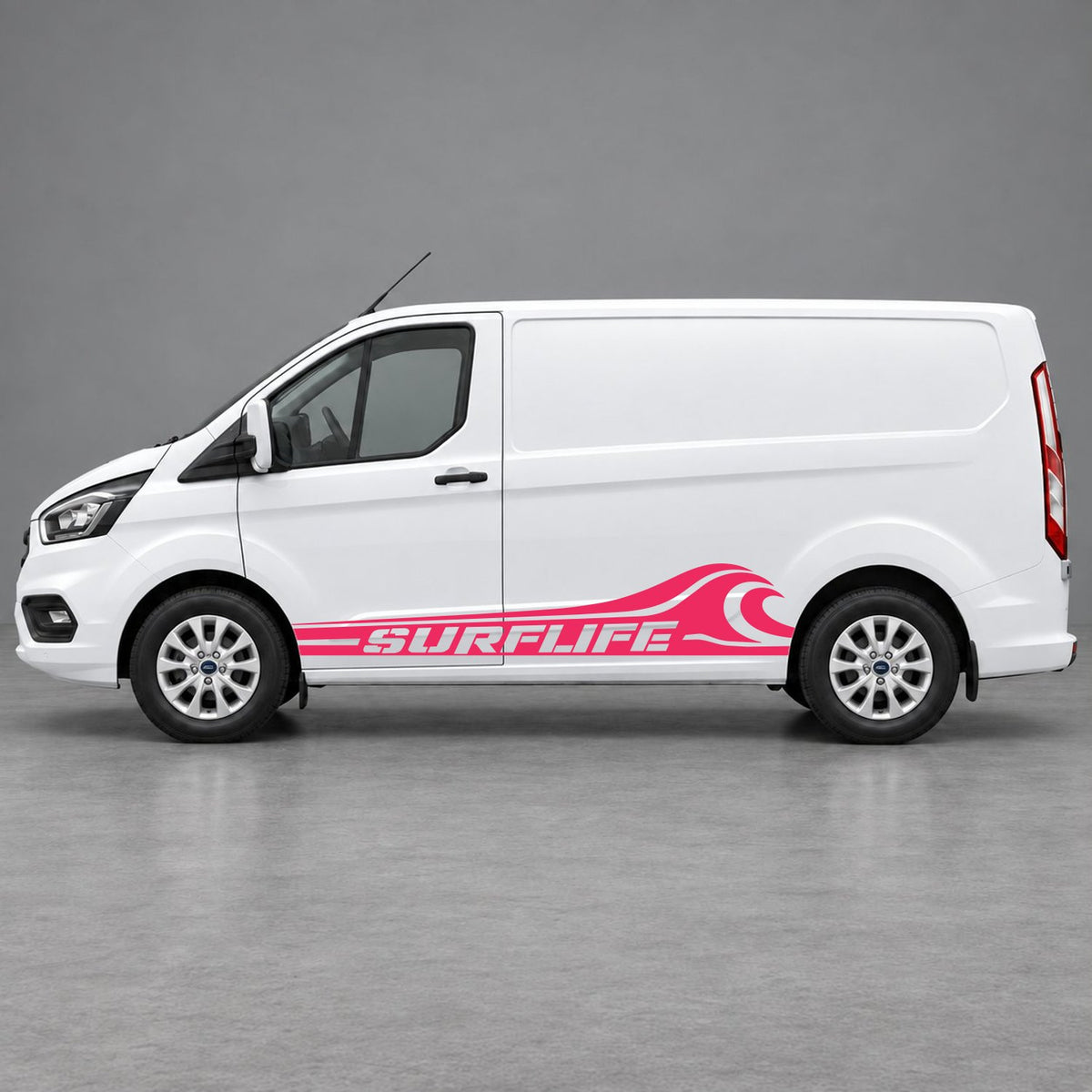 Ford Transit Custom Surflife Wave Side Stripes in Pink & Pink