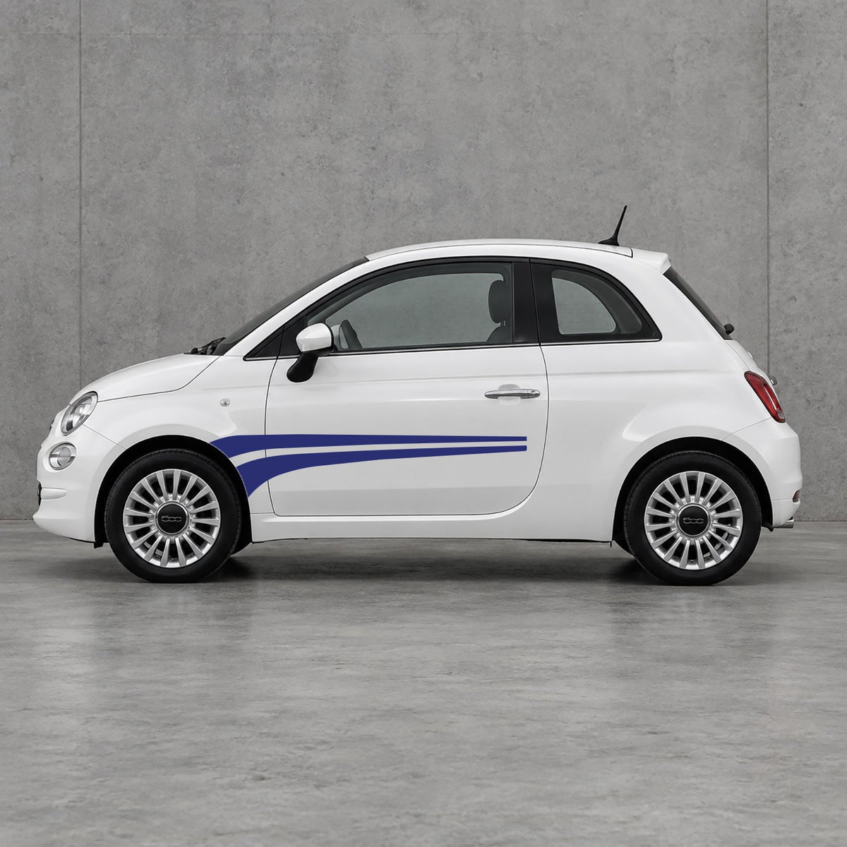 Fiat 500 Twin Bodyline Side Stripes Kit - Pair Supplied in Navy Blue