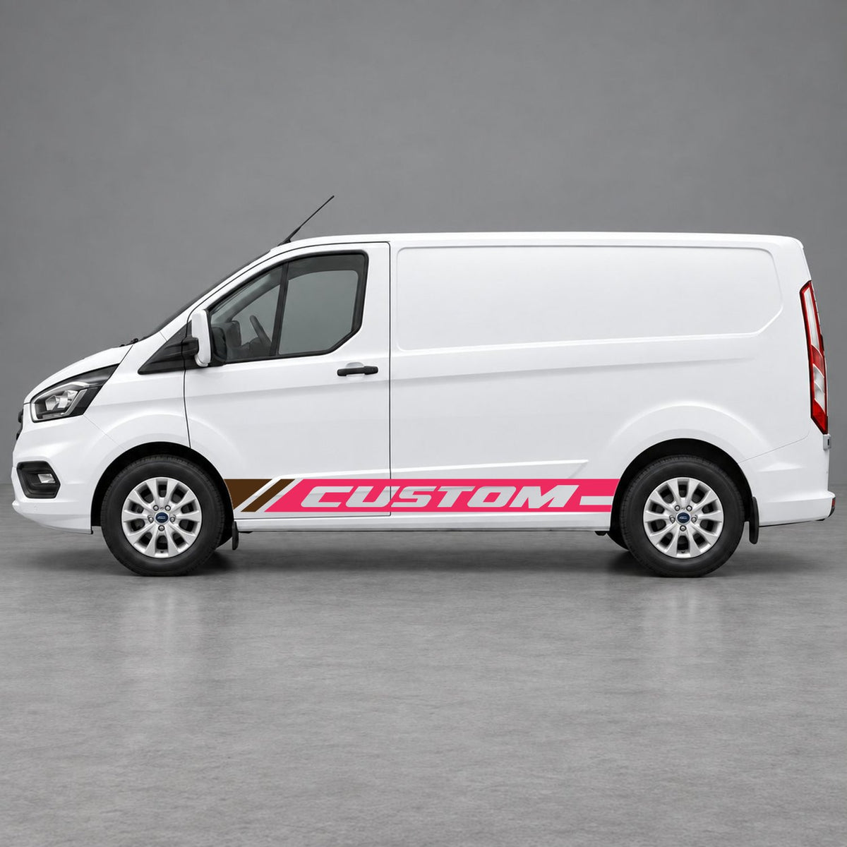 Ford Transit Custom Custom Lower Side Stripes in Pink & Brown