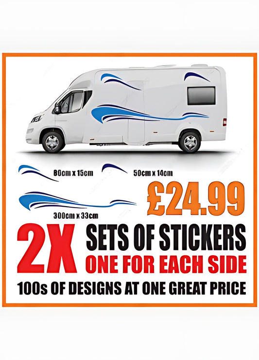Flowing Stripe Motorhome Graphics Kit – Campervan Vinyl Decals