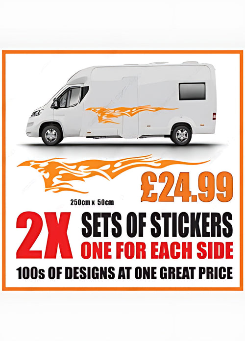 Tribal Flame Caravan Side Graphics ‚Äì Caravan Vinyl Decals